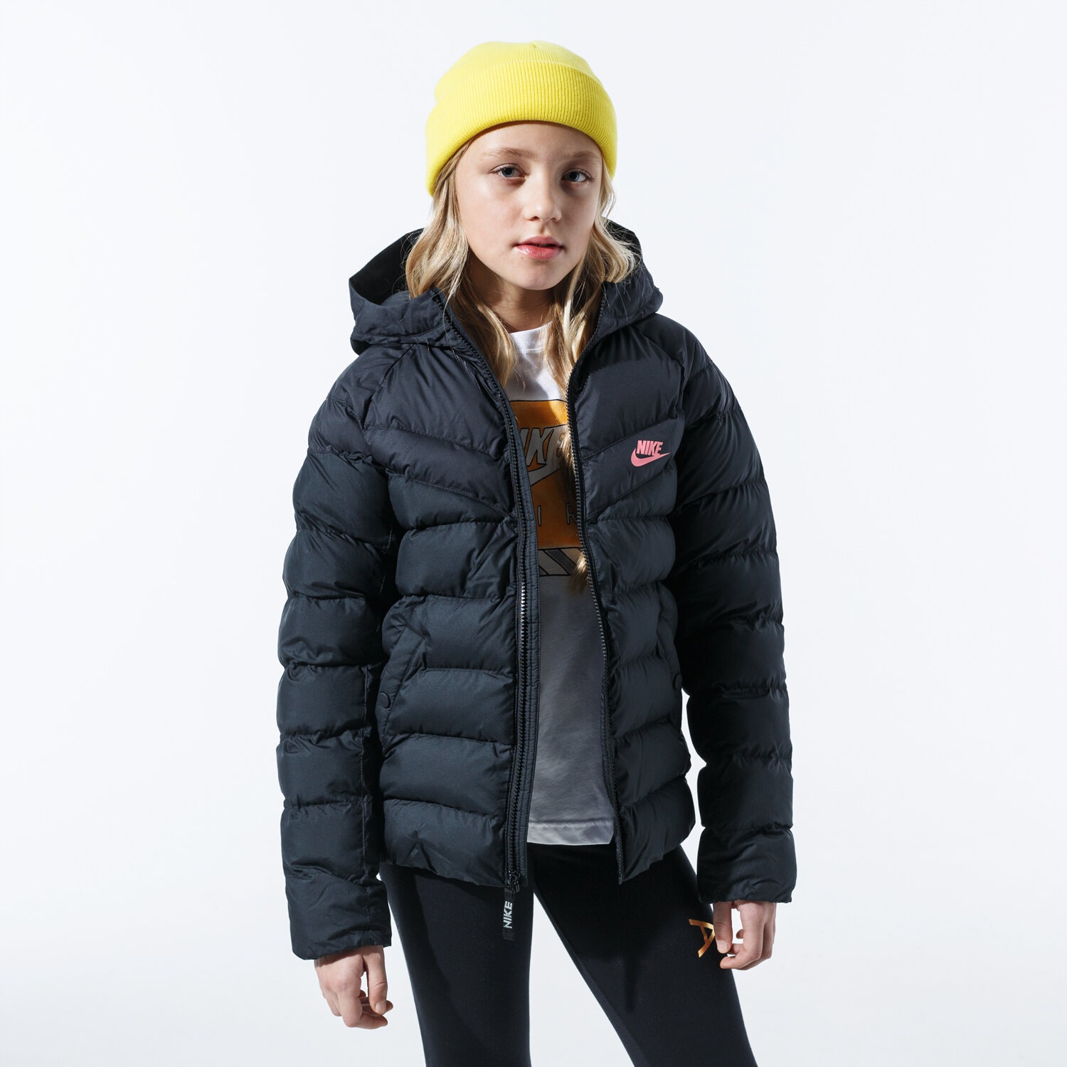 Jachetă de sezon pentru copii (primăvară/toamnă) NIKE JACHETĂ CU PUF NIKE SPORTSWEAR 939554-014 Negru