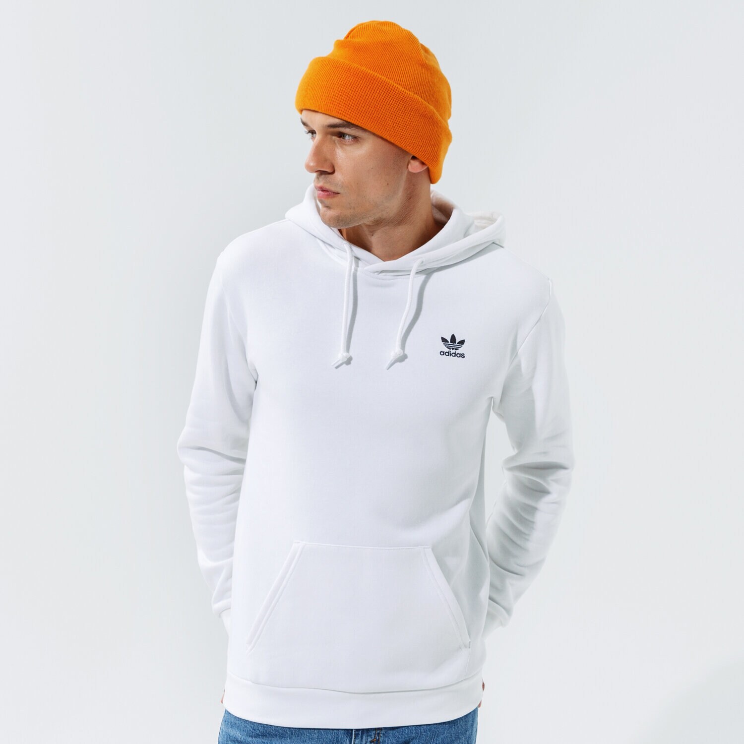 Bărbați bluză ADIDAS TREFOIL ESSENTIAL HOODIE  H34649 Alb