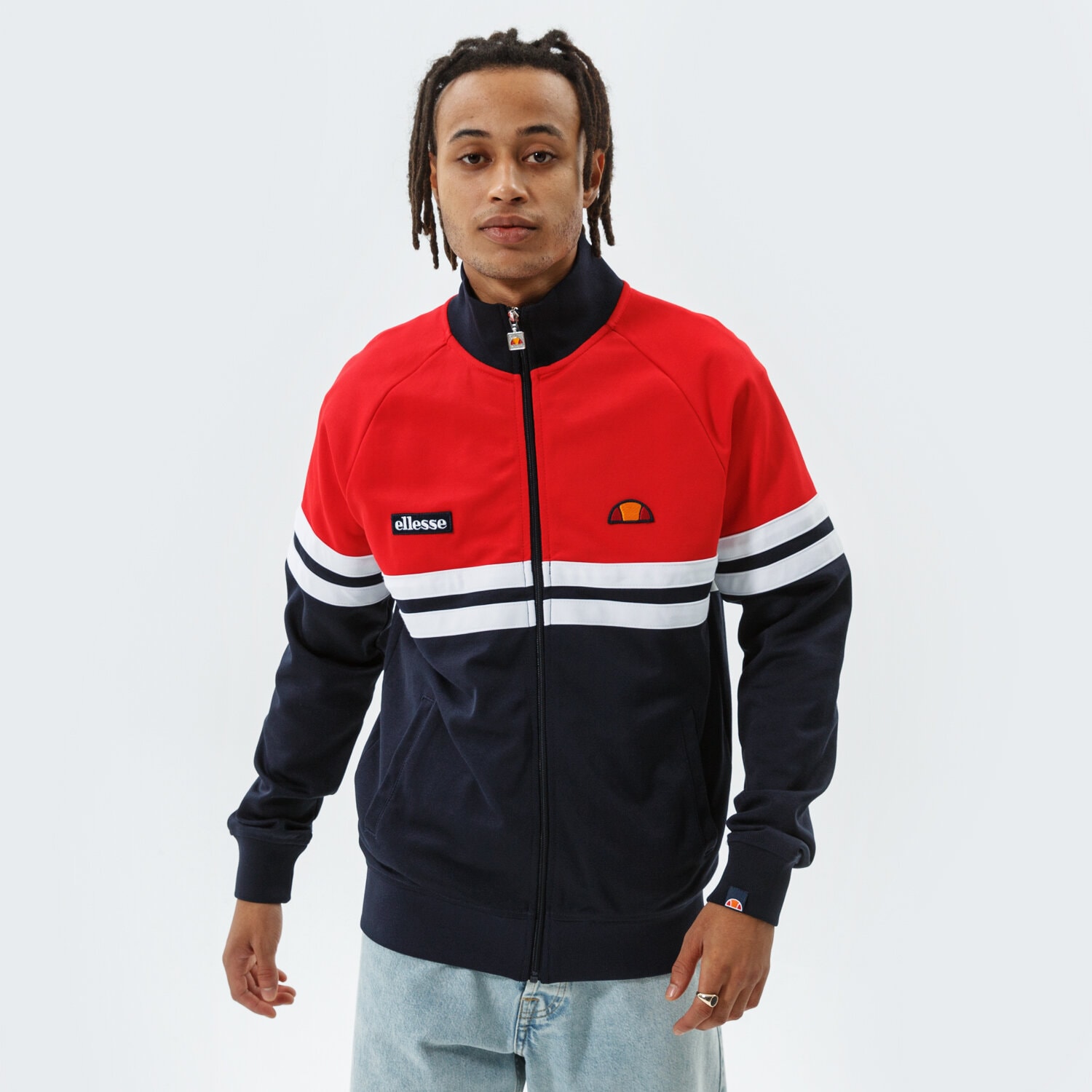 Bărbați bluză ELLESSE BLUZĂ RIMINI TRACK TOP NAVY/RED SHI00892442 Bleumarin