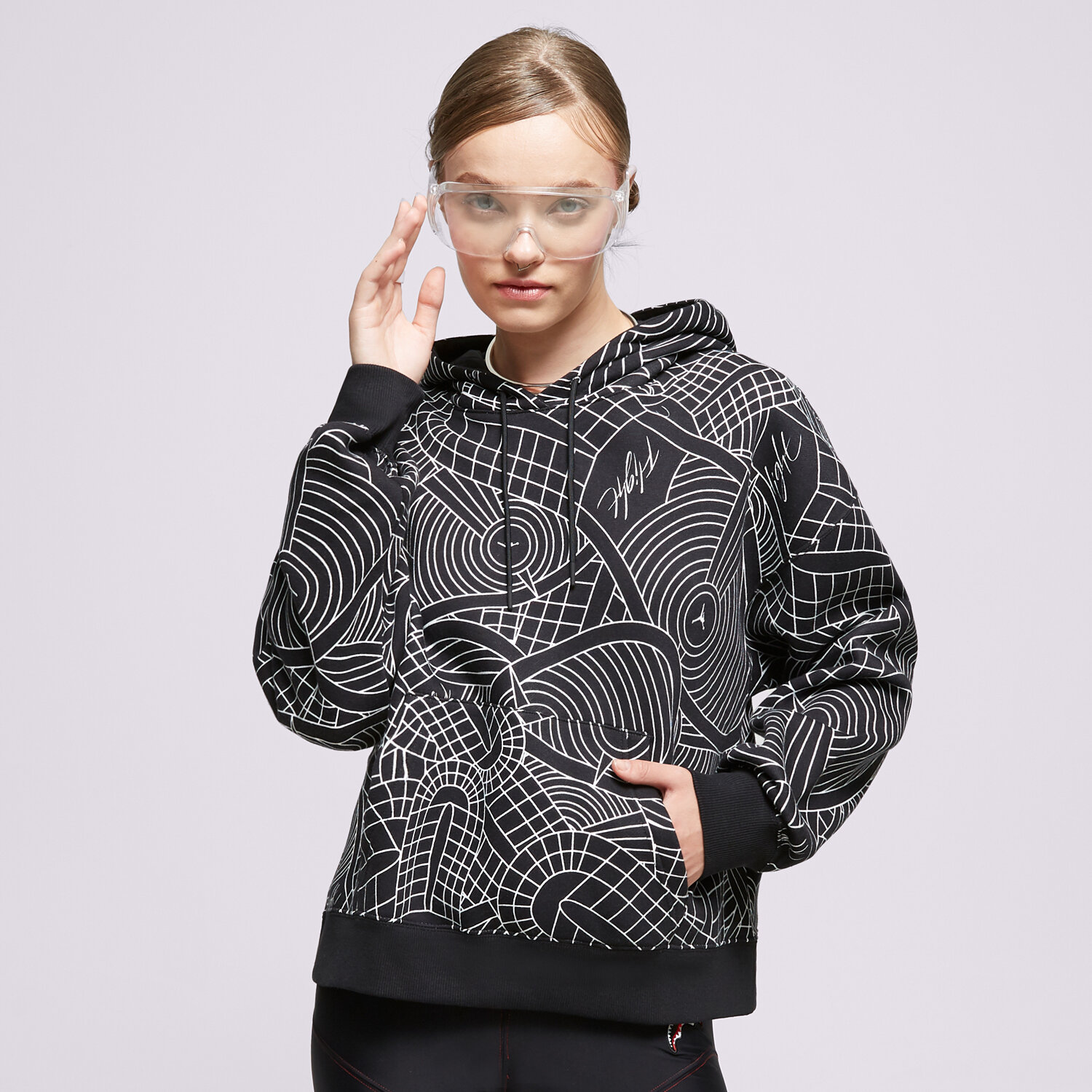 Femei bluză JORDAN BLUZĂ CU GLUGĂ W J BRKLN FLC PO DV1417-010 Negru