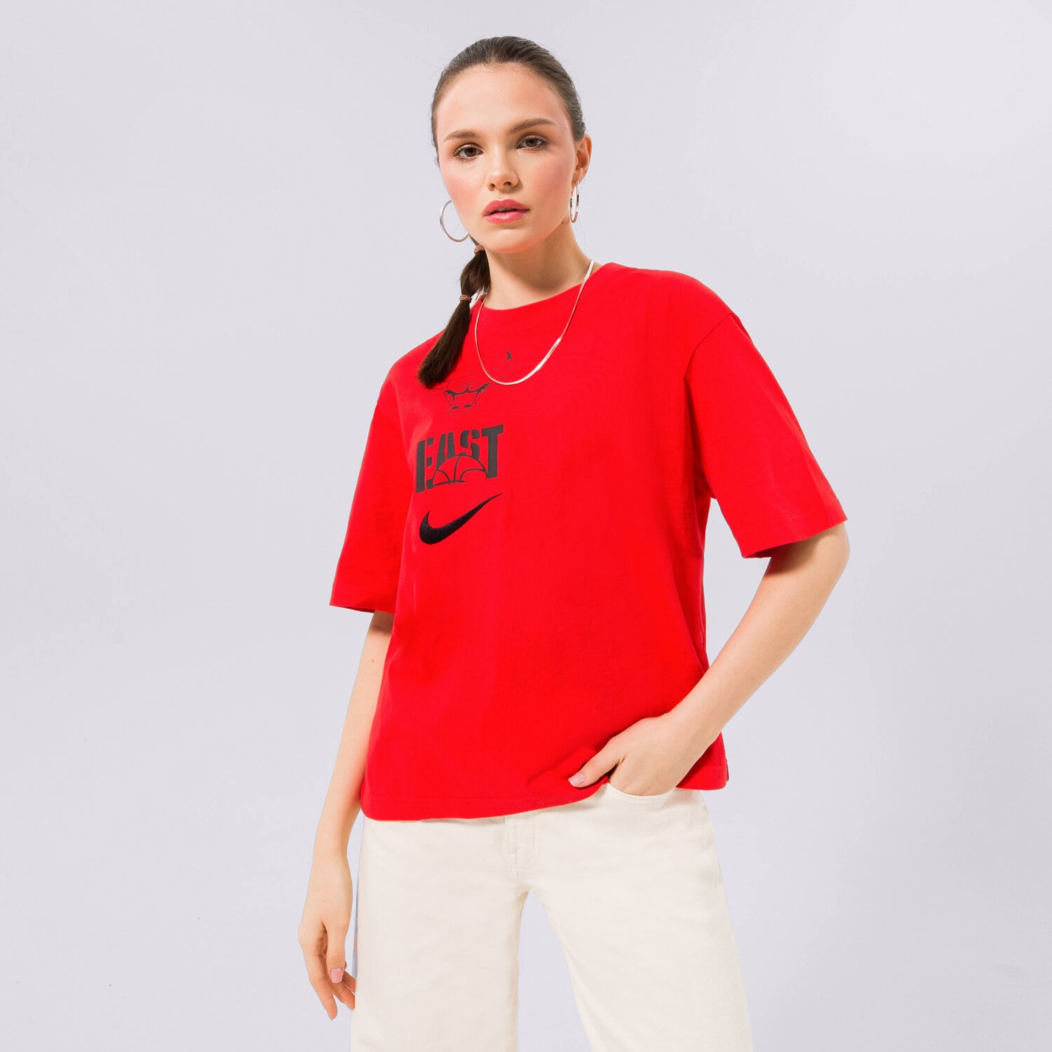 Femei tricou NIKE TRICOU CHI W NK ES VS BOXY TEE NBA DZ0196-657 Roșu