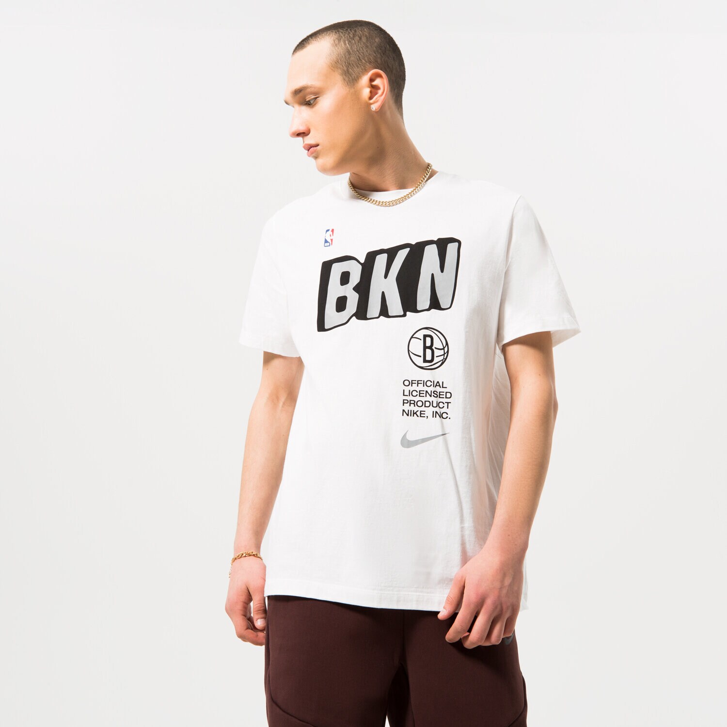 Bărbați tricou NIKE TRICOU BROOKLYN NETS DR6704-100 Alb