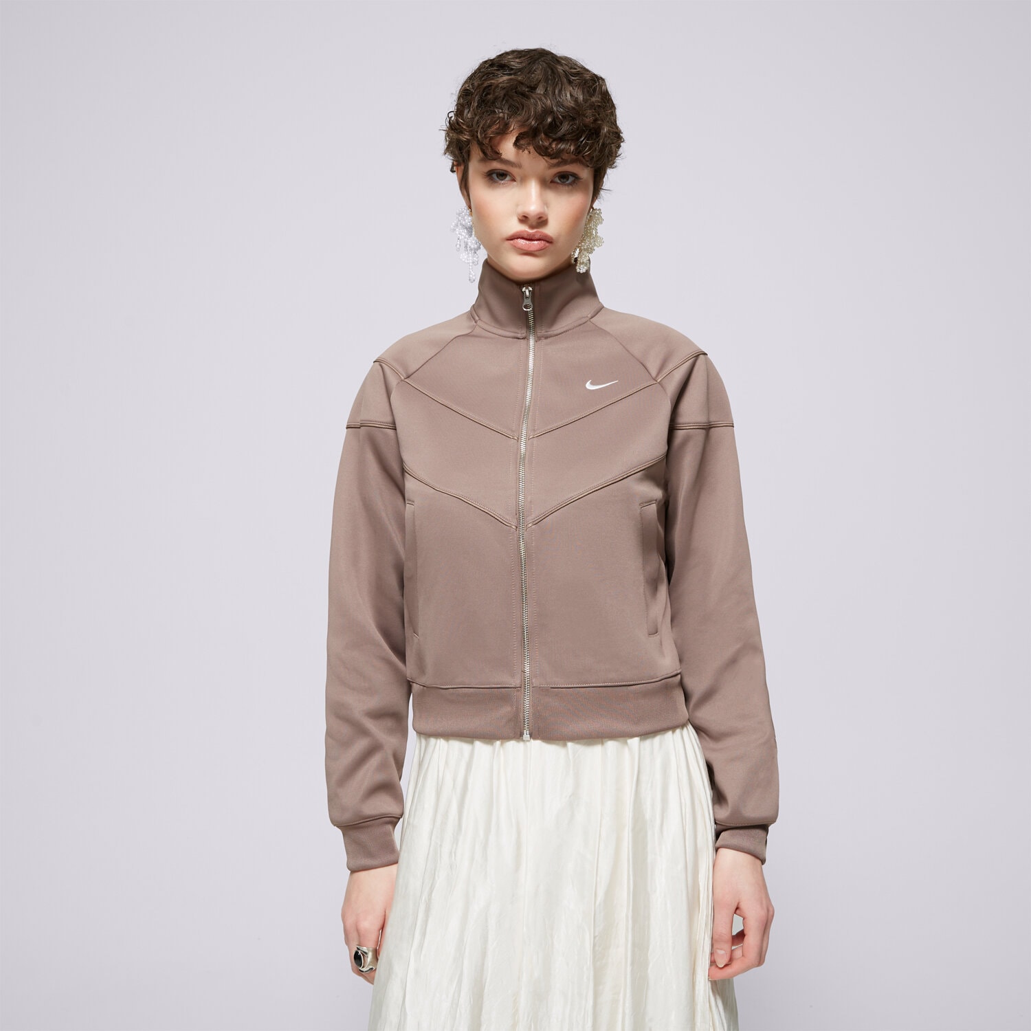 Femei bluză NIKE BLUZĂ W NSW NK WR POLY KNIT HJ0975-233 Maro