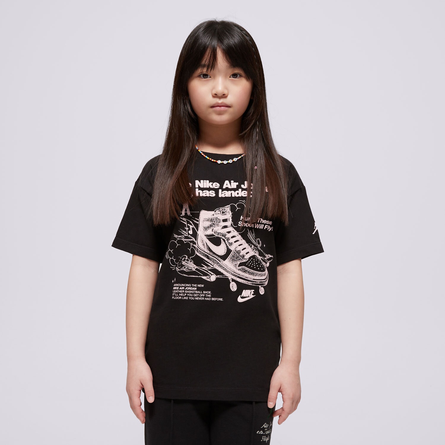 Copii tricou JORDAN TRICOU JDG W J SS OS GFX TEE GIRL 45D645-023 Negru