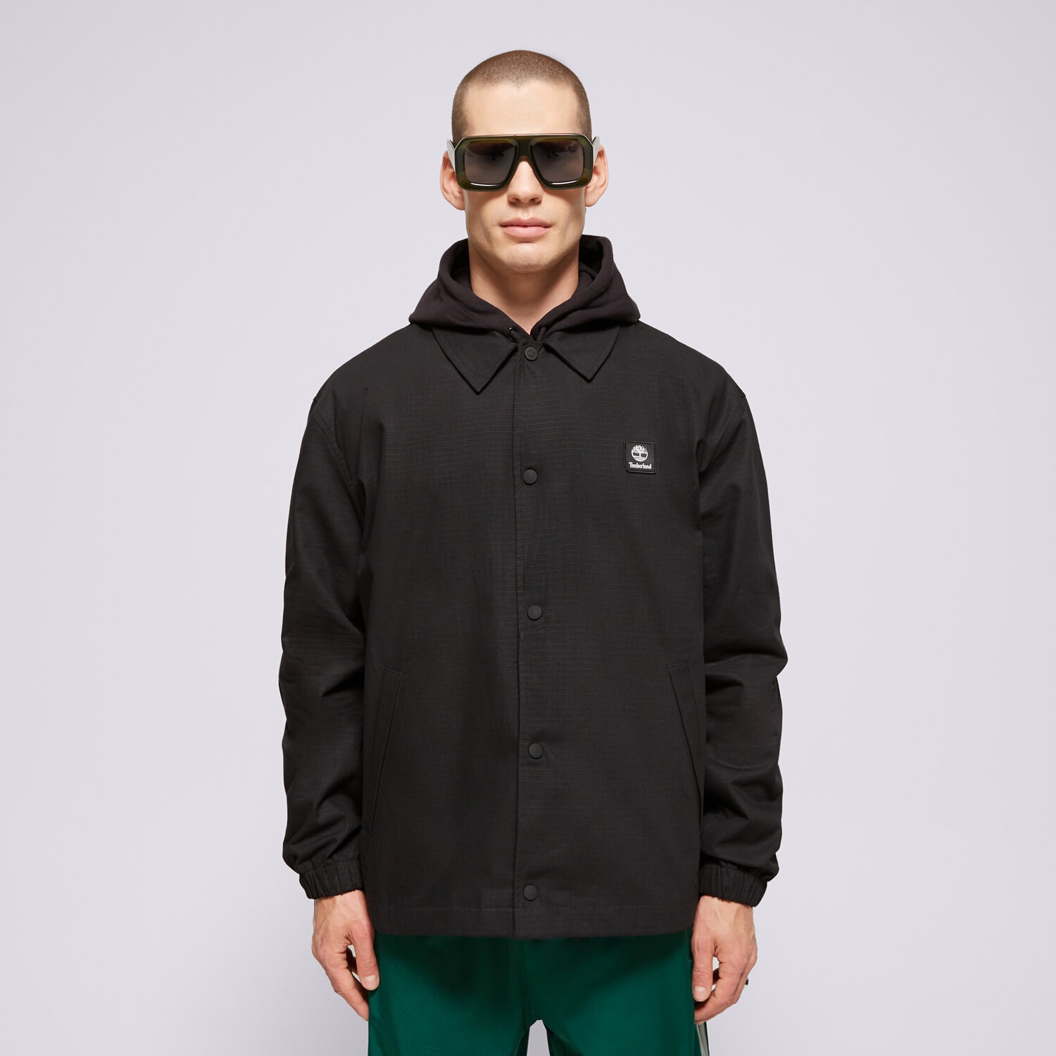 Bărbați jachetă TIMBERLAND JACHETĂ WOVEN BADGE RIPSTOP COACH JACKET BLACK TB0A6FA90011 Negru