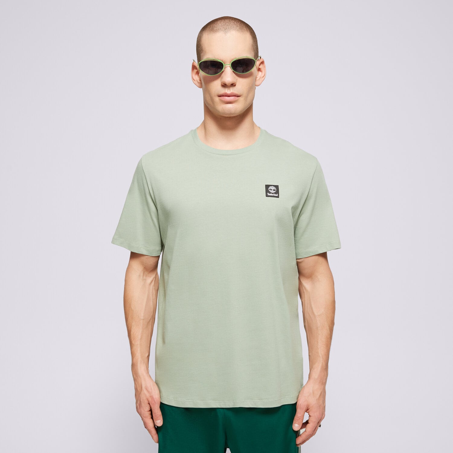 Bărbați tricou TIMBERLAND TRICOU SHORT SLEEVE WOVEN BADGE TEE GREEN BAY TB0A5RCEEC61 Verde
