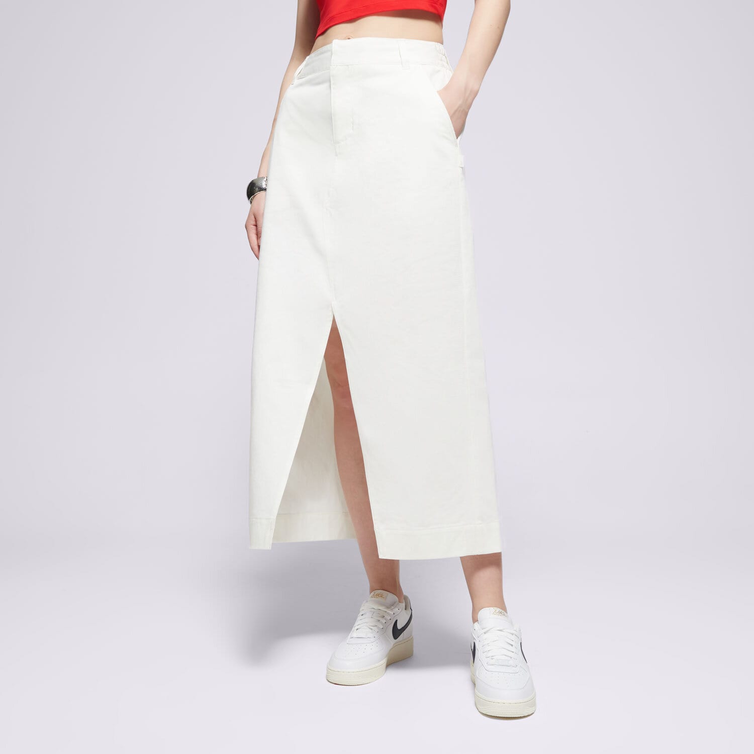 Femei rochii și fuste NIKE FUSTĂ NSW CLLCTN TWILL SKIRT FRWY HQ8022-133 cremă