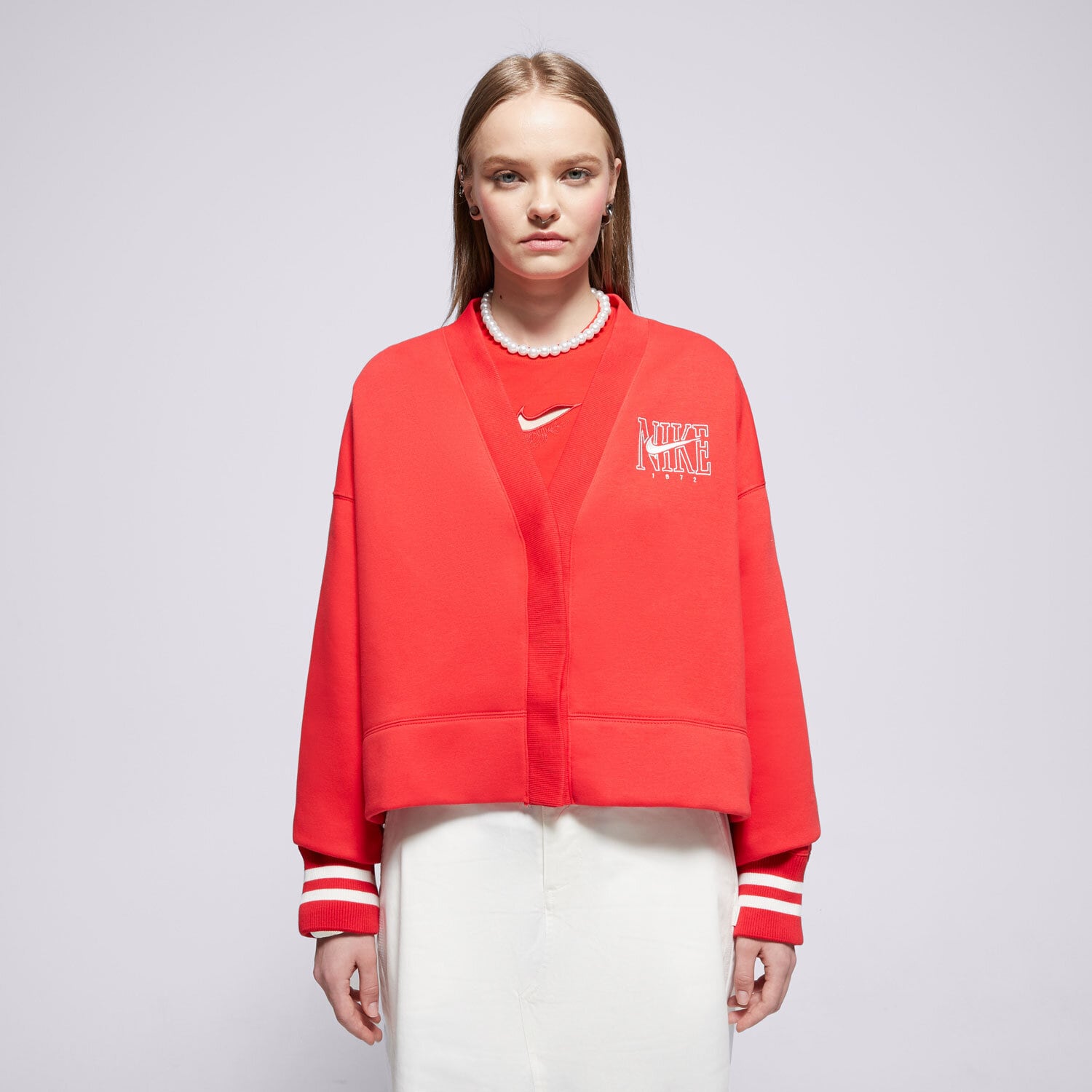 Femei bluză NIKE BLUZĂ W NSW PHNX CRDGN HJ0946-657 Roșu