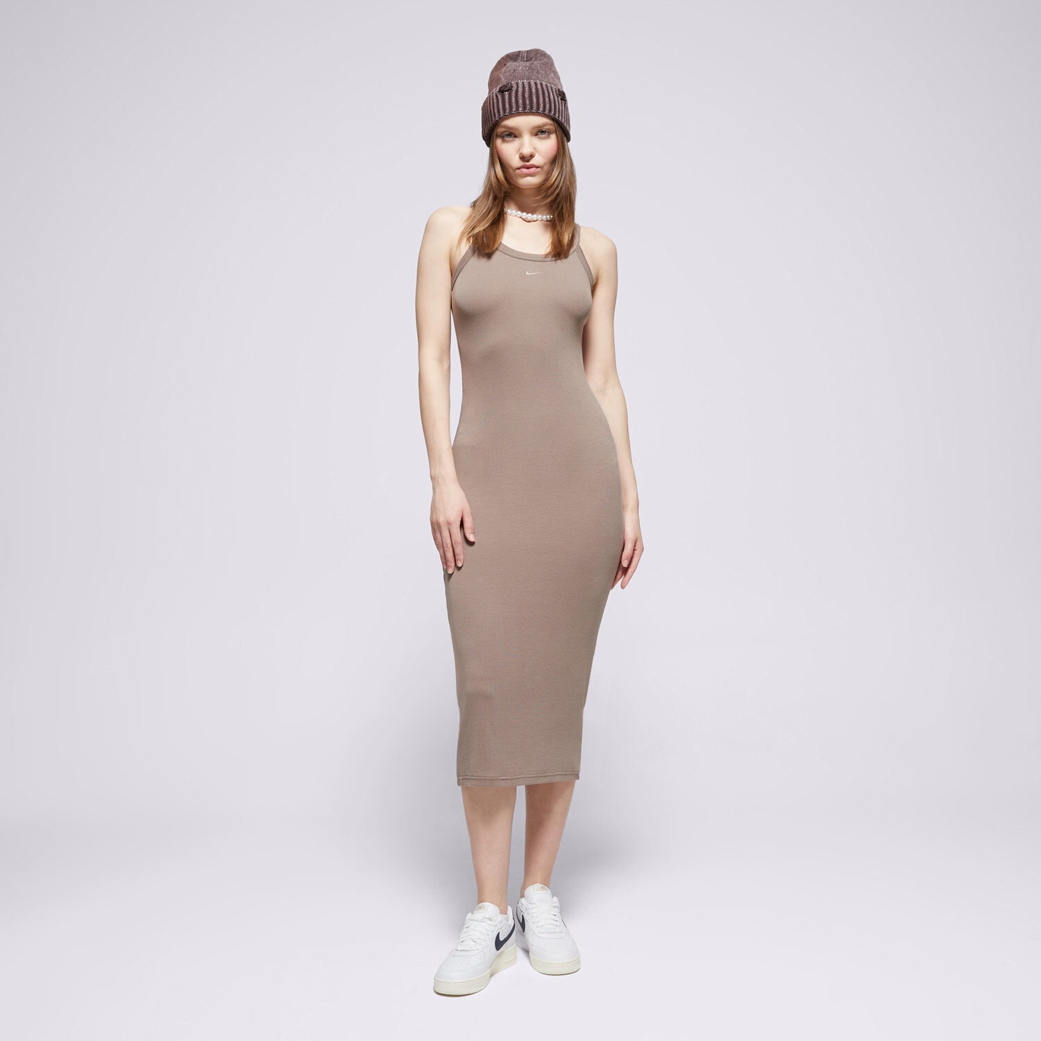 Femei rochii și fuste NIKE ROCHIE W NSW NK CHLL KNT MRIB TNK DRS HJ0710-233 Maro