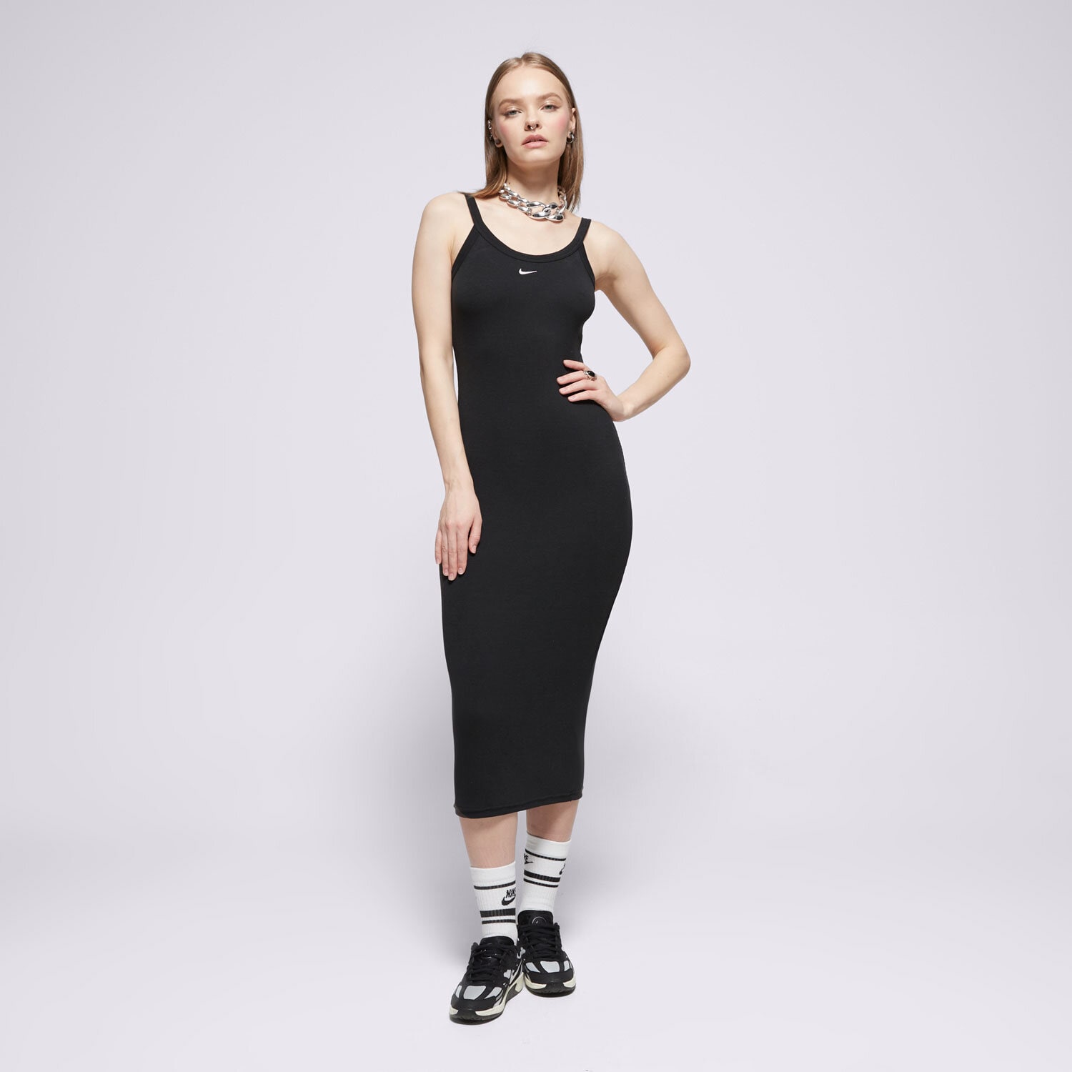 Femei rochii și fuste NIKE ROCHIE W NSW NK CHLL KNT MRIB TNK DRS HJ0710-010 Negru