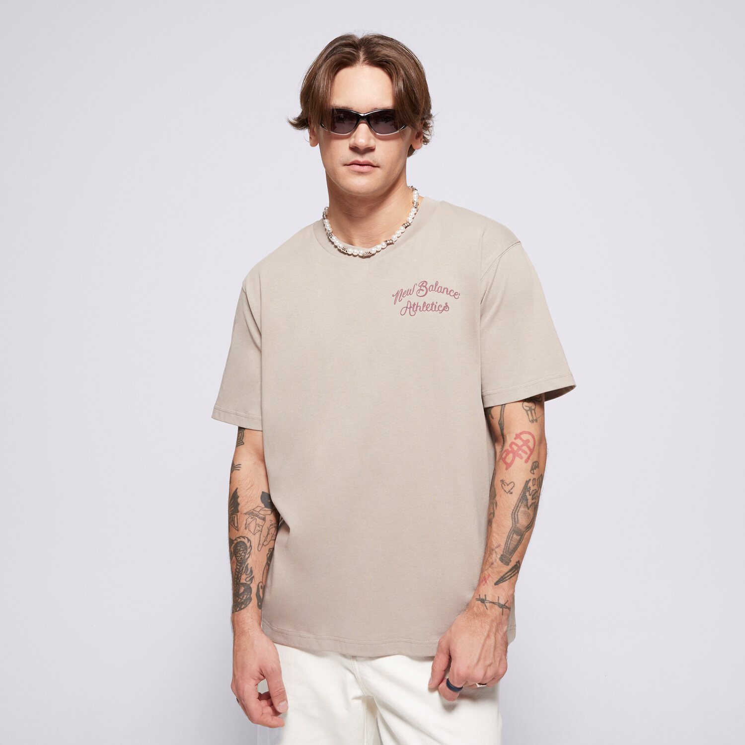 Bărbați tricou NEW BALANCE TRICOU ATHLETICS RELAXED LEAGUE TRICOU MT43556ADS Bej