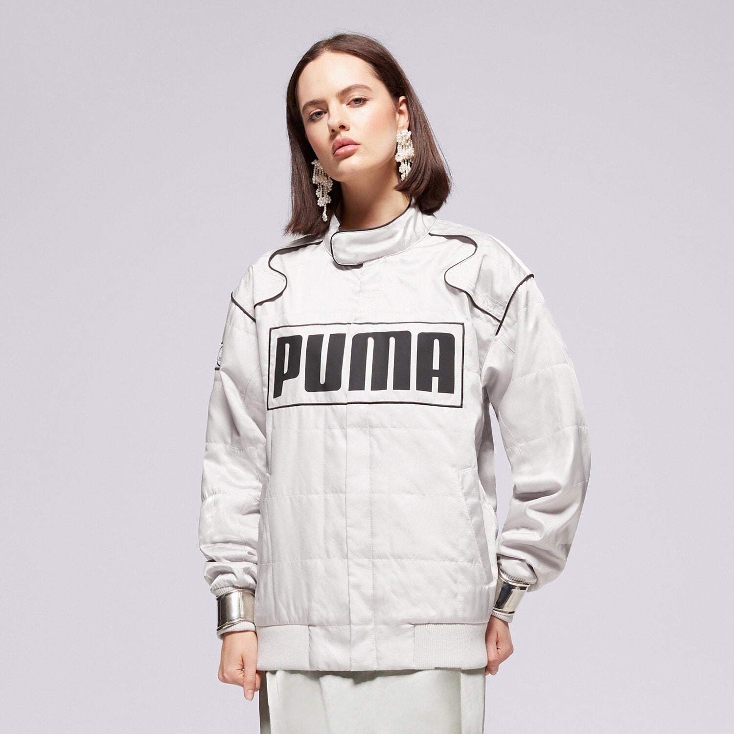 Femei jachetă PUMA JACHETĂ RELAXED RACER JACKET 629914 61 Gri