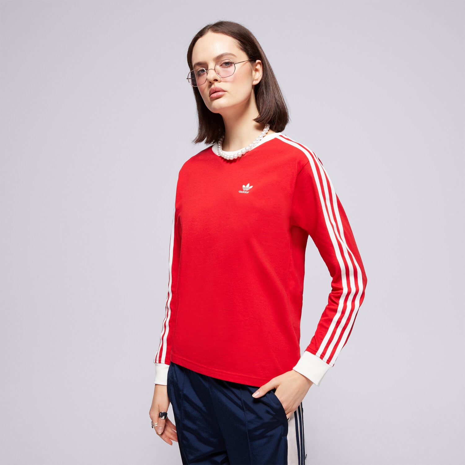 Femei tricou ADIDAS TRICOU 3S REGULAR LS JC5777 Roșu