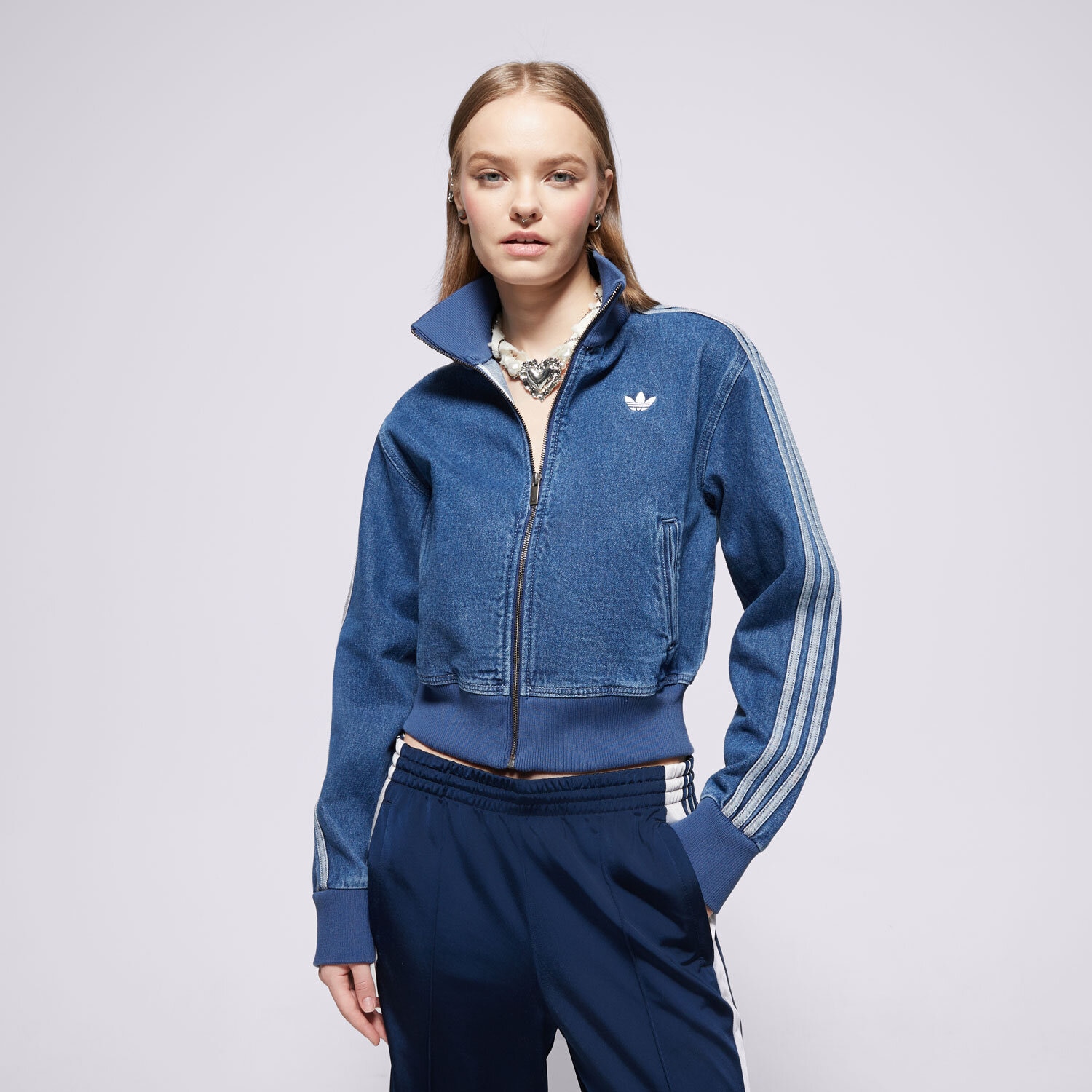 Femei jachetă ADIDAS JACHETĂ DENIM TT JD2570 Albastru