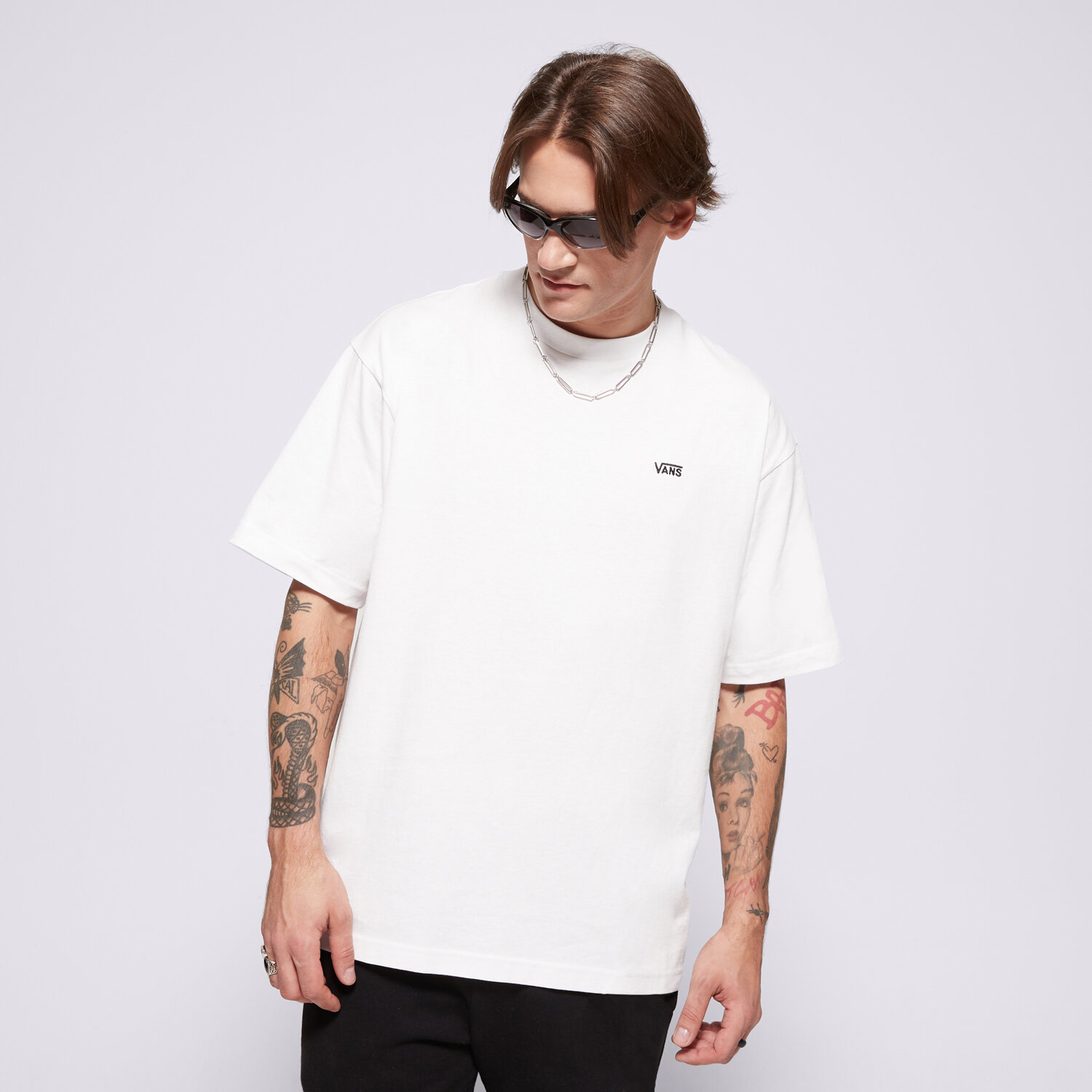 Bărbați tricou VANS TRICOU LEFT CHEST II LOOSE SS VN000P1PWHT1 Alb