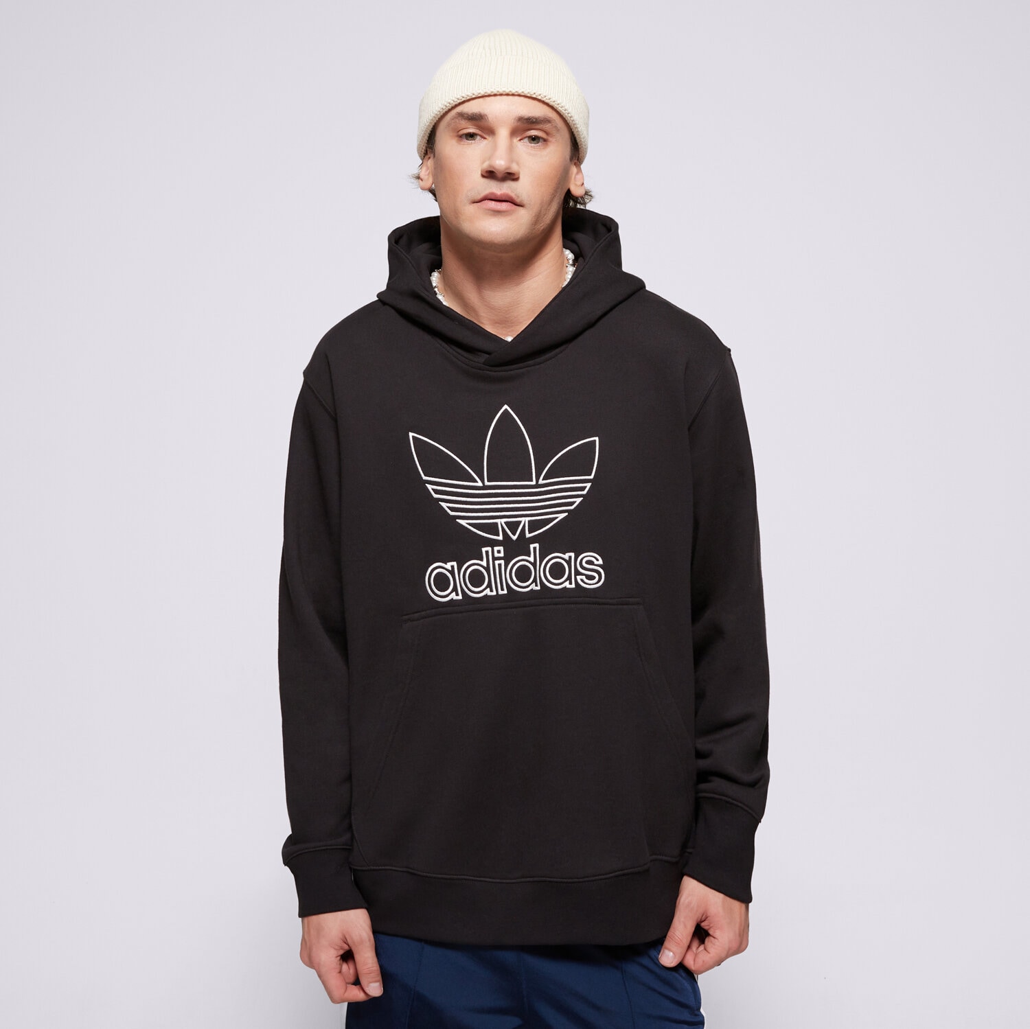 Bărbați bluză ADIDAS BLUZĂ CU GLUGĂ OUTL TREF HDY JP1079 Negru