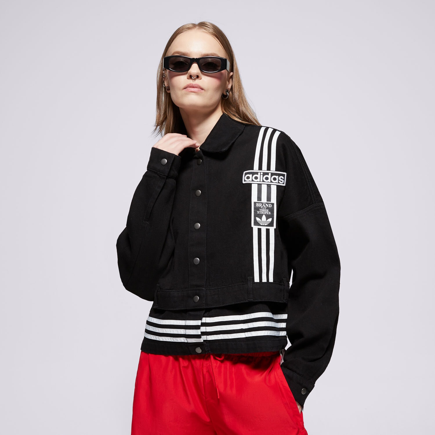 Femei jachetă ADIDAS JACHETĂ DENIM TRACK TOP JJ3095 Negru