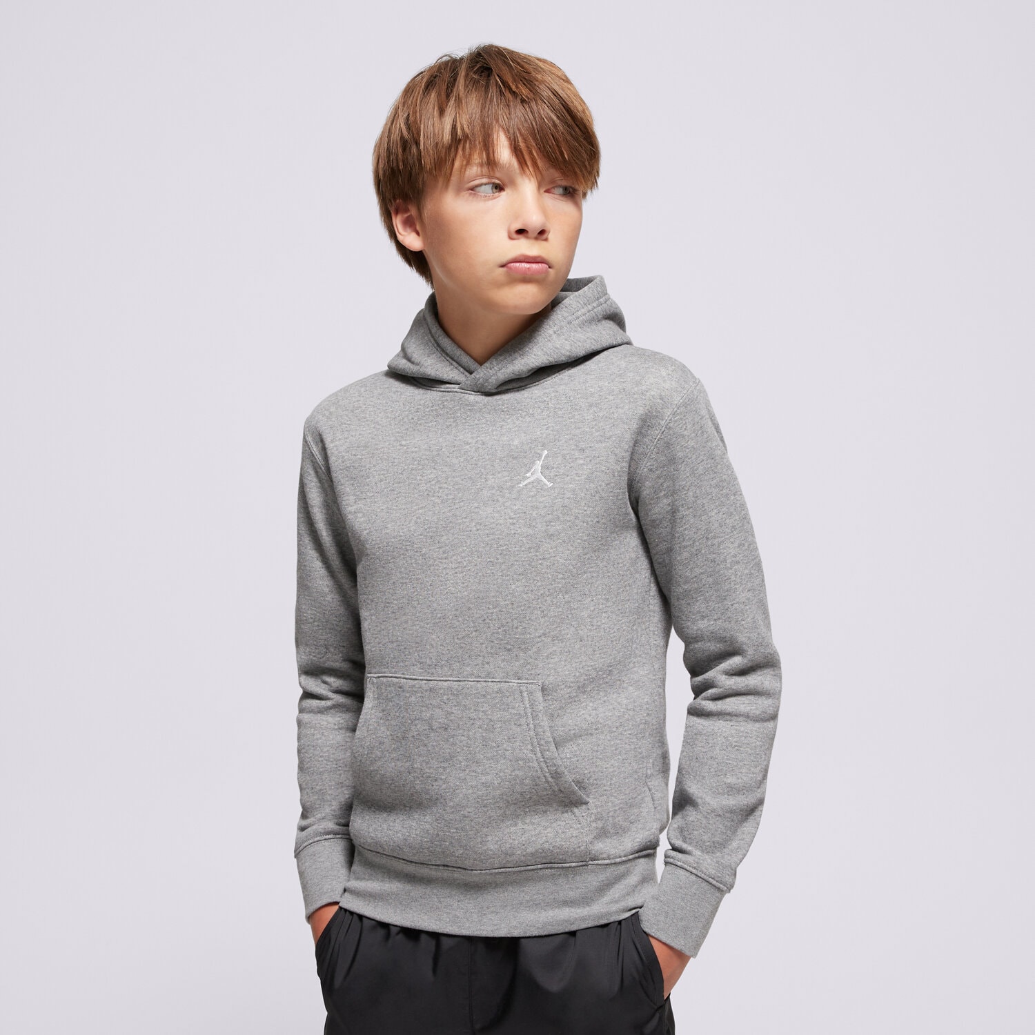Copii bluză JORDAN BLUZĂ CU GLUGĂ MJ BROOKLYN FLC PO BOY 9BD232-GEH Gri