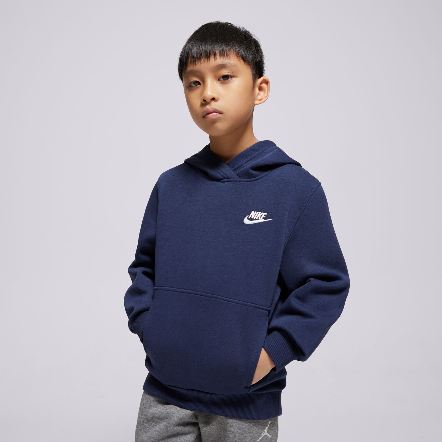 Copii bluză NIKE BLUZĂ CU GLUGĂ K NSW CLUB FLC HDY LBR BOY FD3000-410 Bleumarin