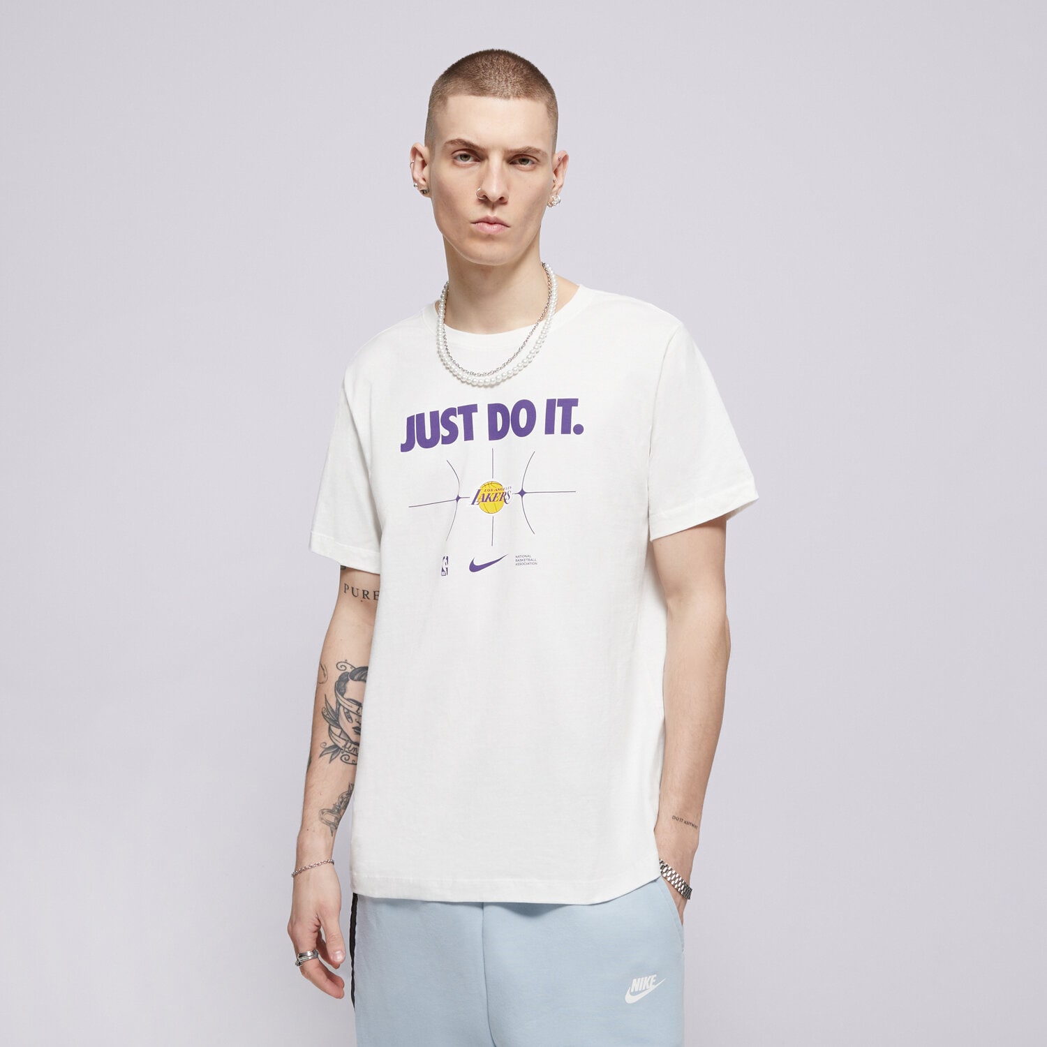 Bărbați tricou NIKE TRICOU LAL M NK ES NBA JDI SS TEE FQ6282-100 Alb