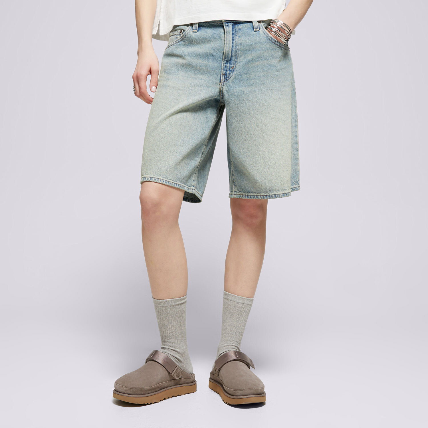 Femei pantaloni scurți LEVI'S PANTALONI SCURȚI BAGGY DAD JORT 000MJ-0002 Albastru
