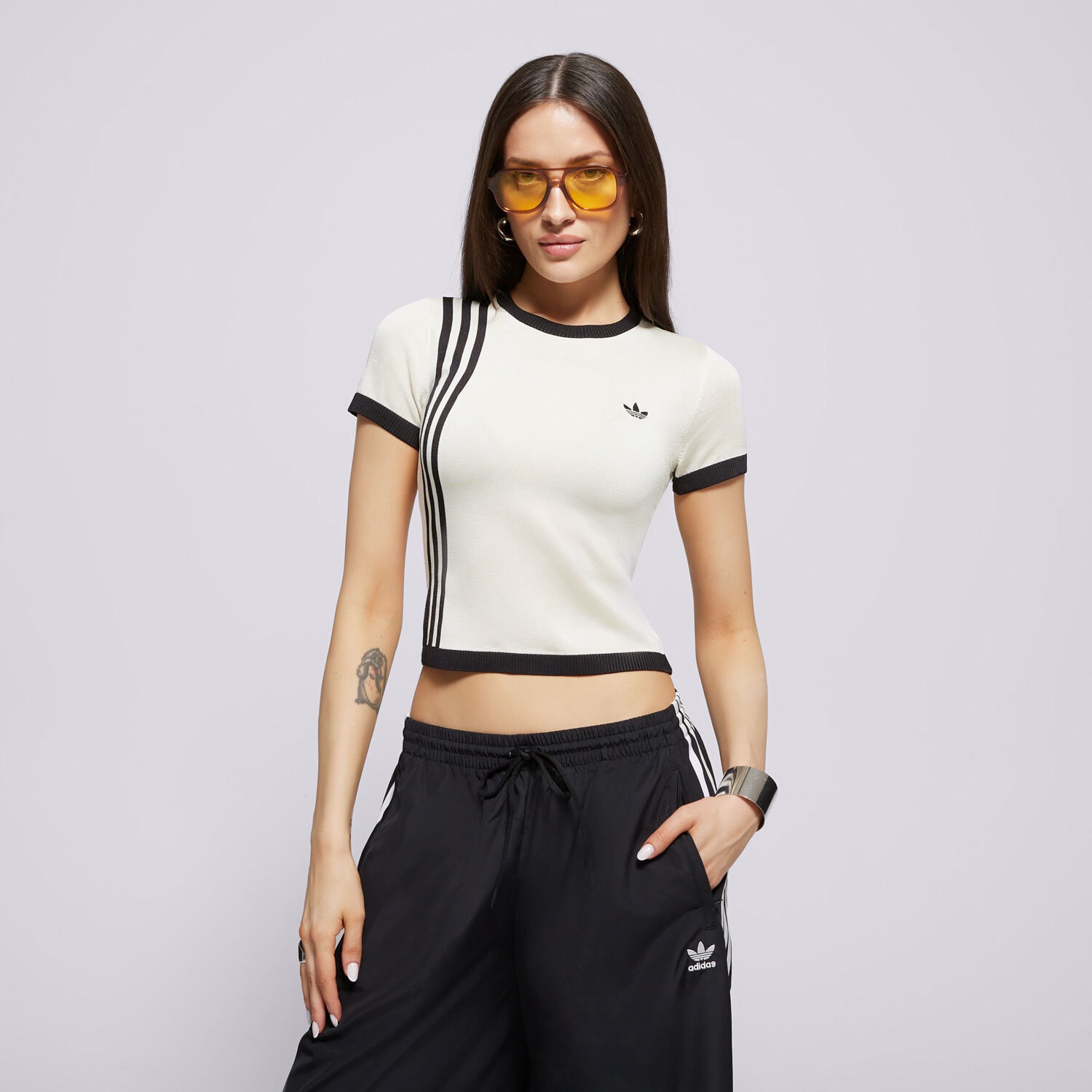 Femei tricou ADIDAS TRICOU KNITTED 3S TEE JJ0961 cremă