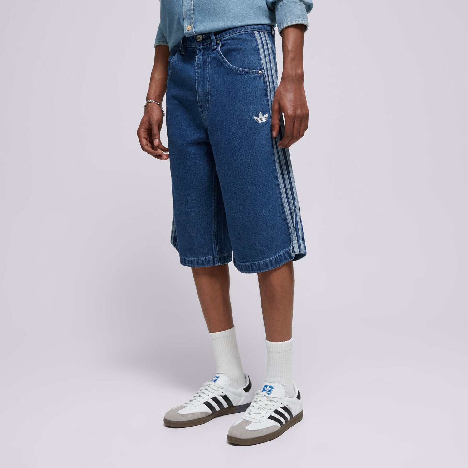 Femei pantaloni scurți ADIDAS PANTALONI SCURȚI DENIM FB SHO JC6235 Albastru