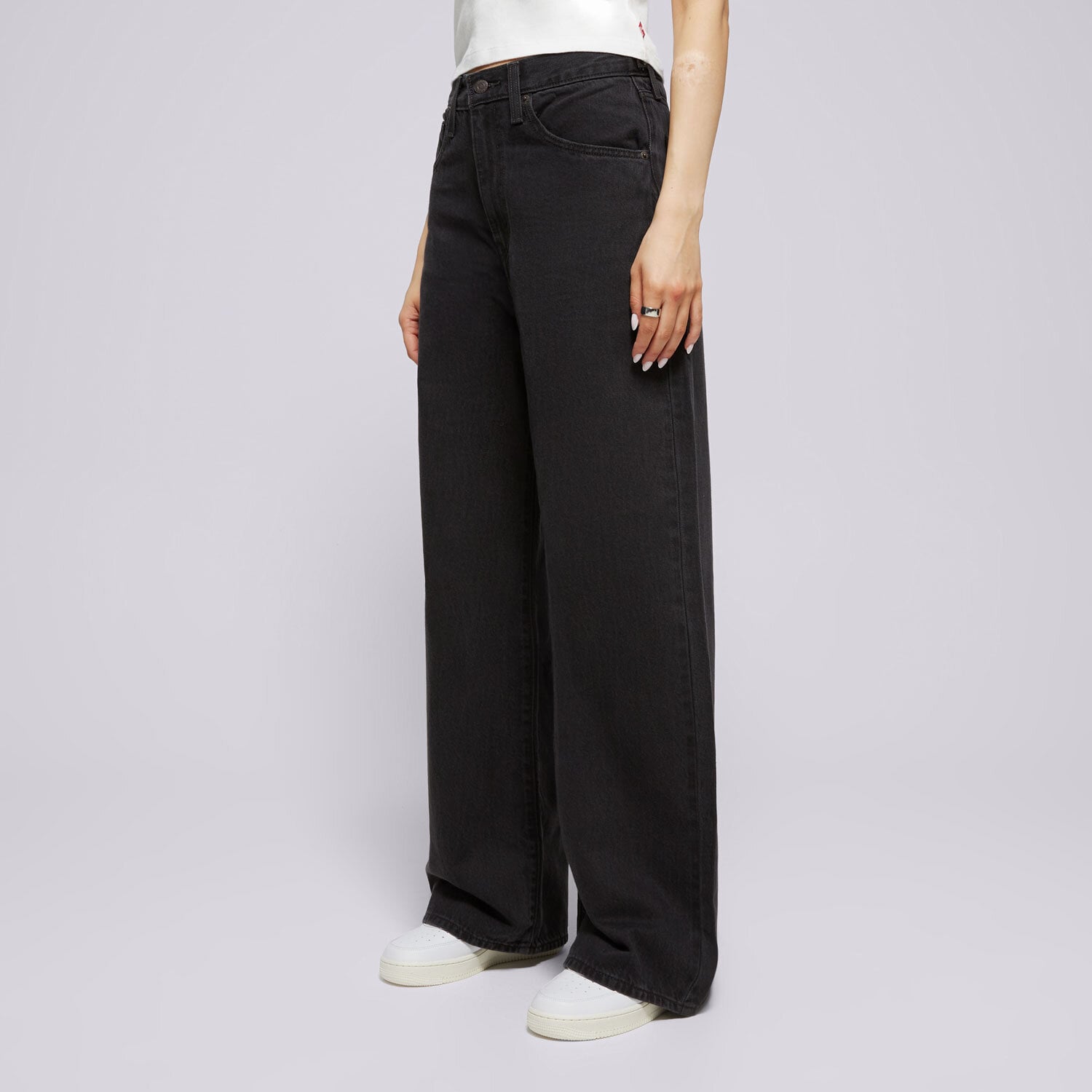 Femei pantaloni LEVI'S PANTALONI  CINCH BAGGY 001UP-0003 Negru