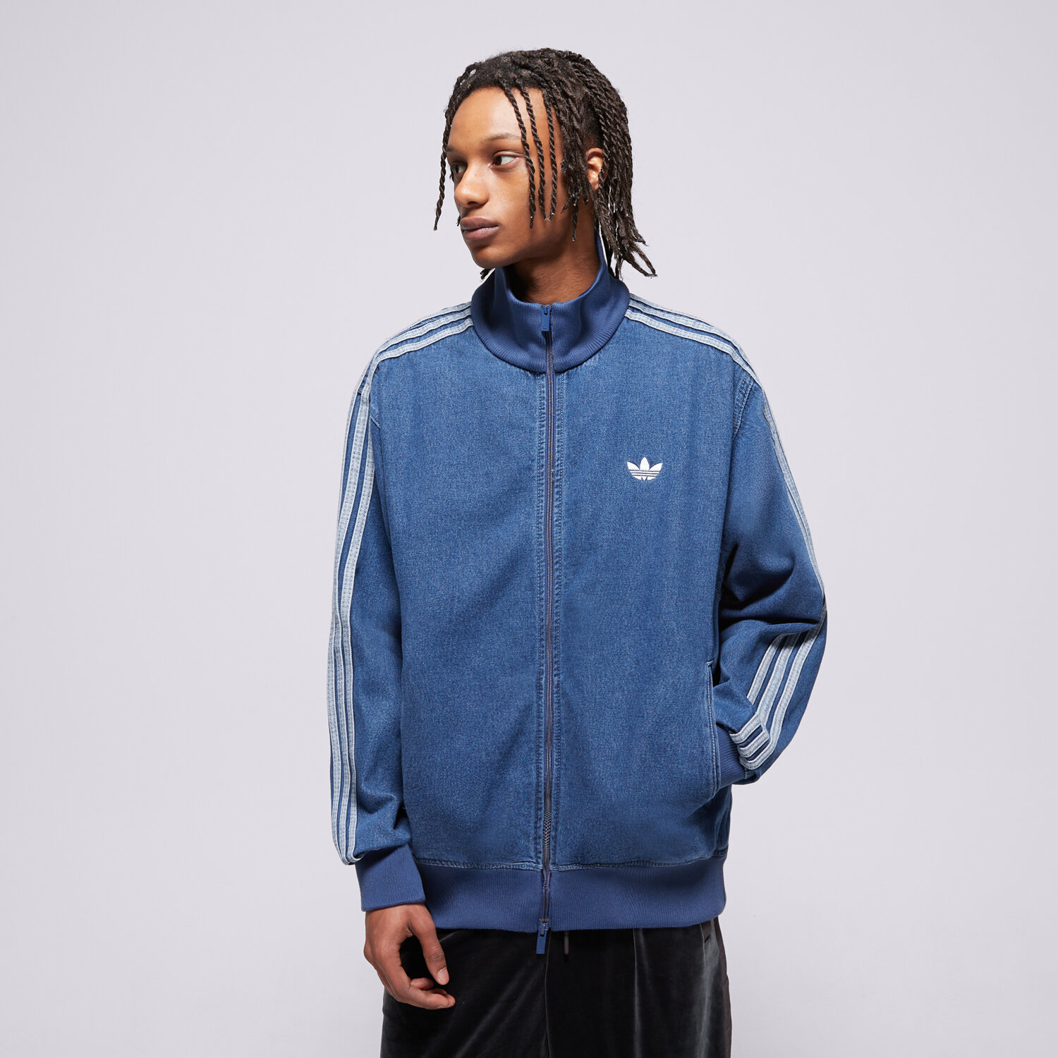 Bărbați bluză ADIDAS BLUZĂ DENIM FB TT JC6233 Albastru