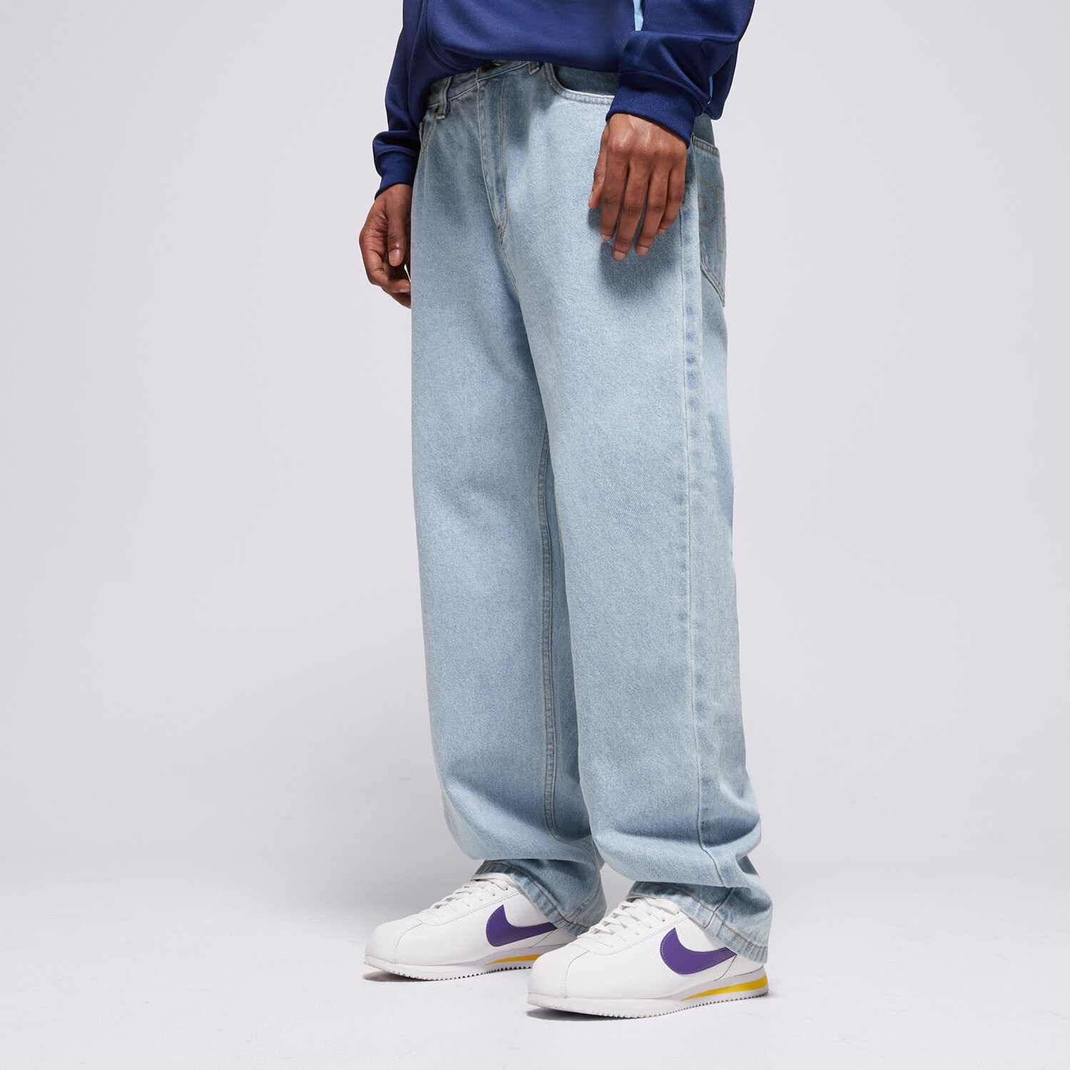 Bărbați pantaloni PROSTO PANTALONI  JEANS BAGGY SLAV KL251MPAN3041 Albastru