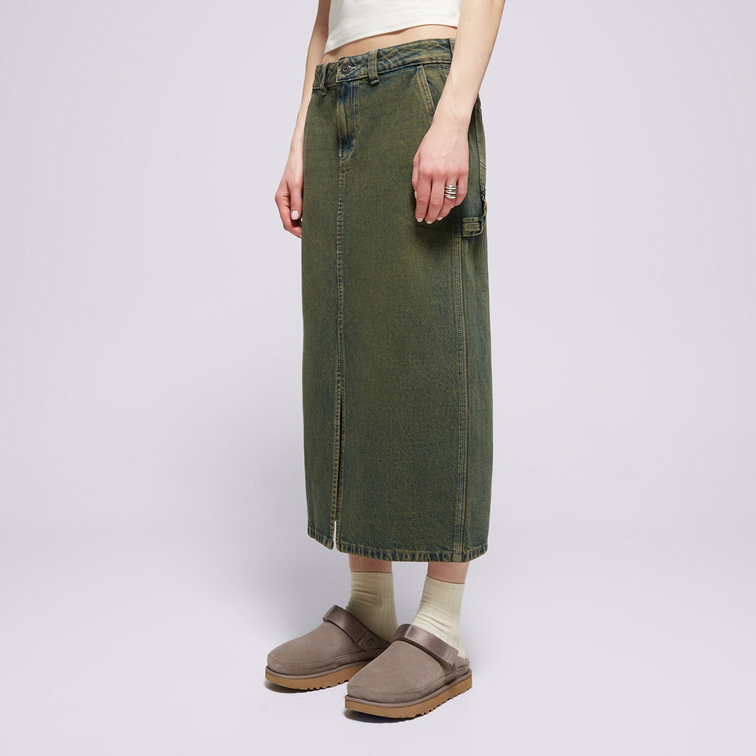 Femei rochii și fuste DICKIES FUSTĂ LONG DENIM CARPENTER SKIRT W DK0A866SK571 Verde