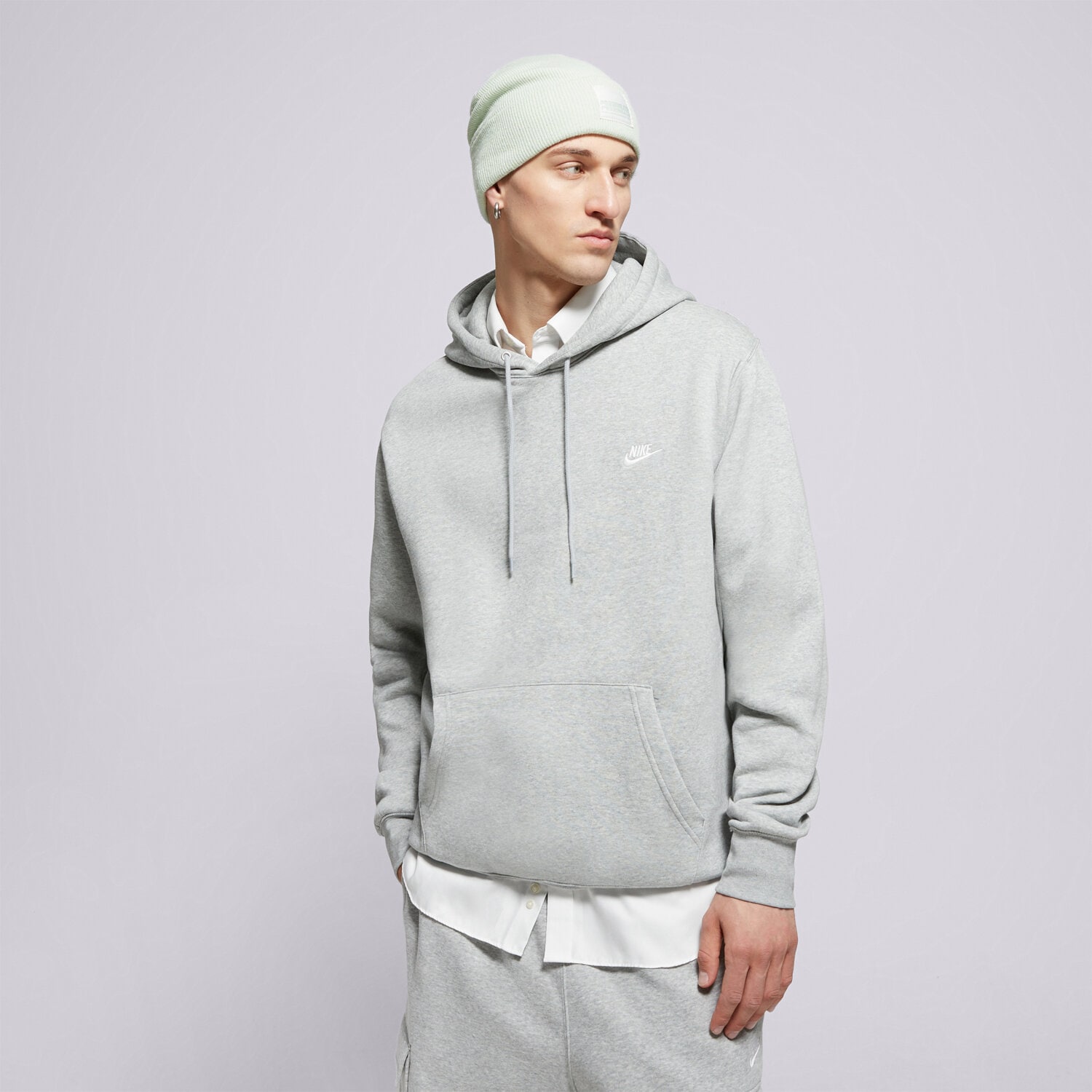 Bărbați bluză NIKE BLUZĂ CU GLUGĂ M NK CLUB BB PO HOODIE FN3859-063 Gri