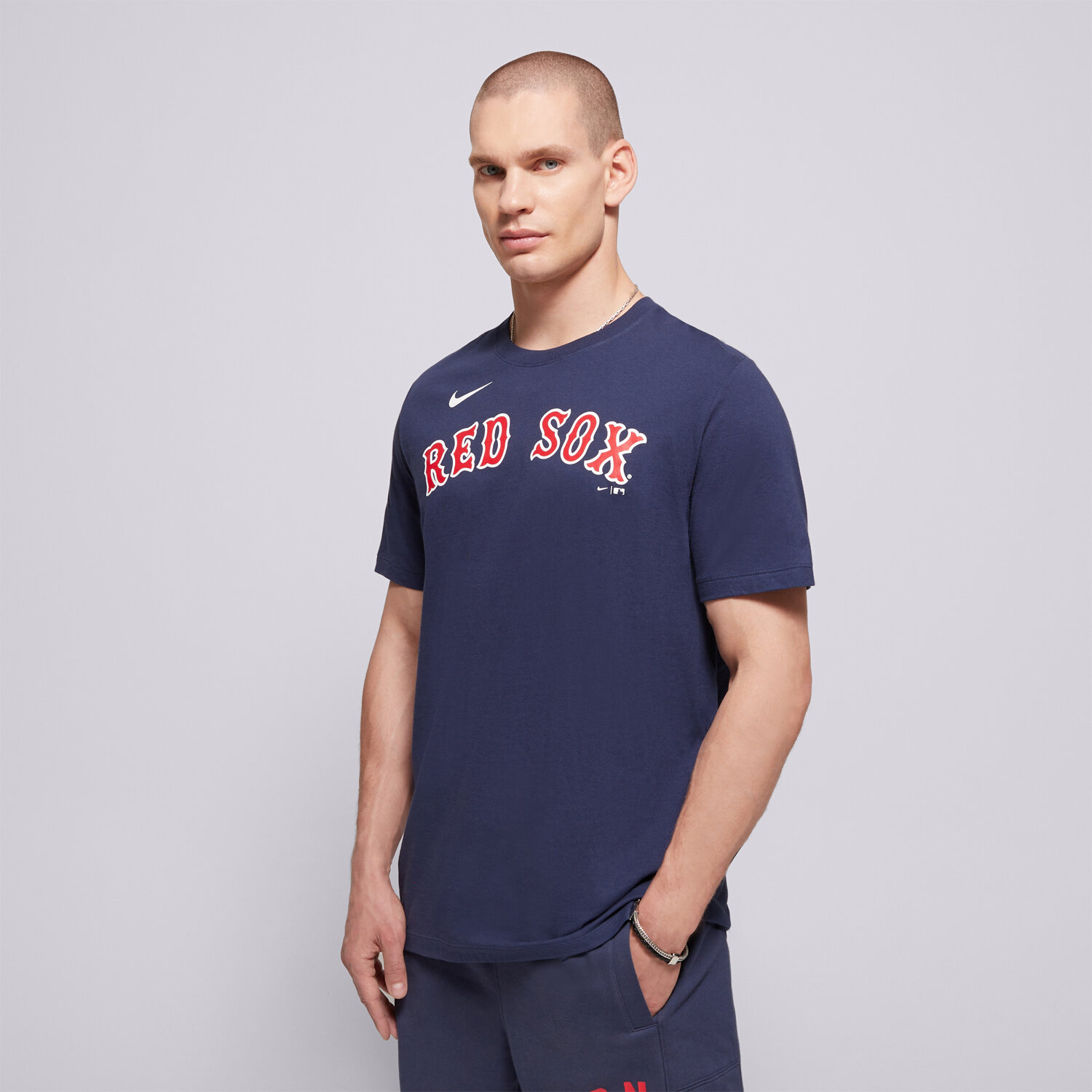 Bărbați tricou NIKE TRICOU FUSE WORDMARK COTTON TEE BOSTON RED SOX N199-44B-BQ-0U5 Bleumarin