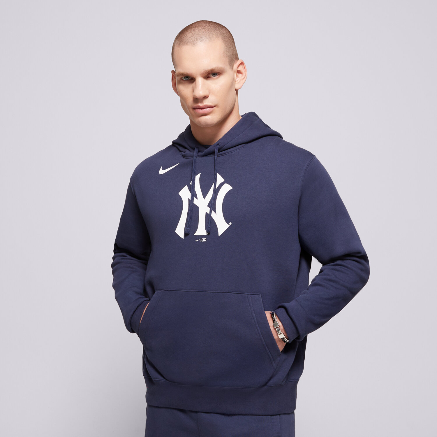 Bărbați bluză NIKE BLUZĂ CU GLUGĂ MLB LOGO CLUB FLEECE HOOD NEW YORK YANKE NKDK-44B-NK-CKX Bleumarin