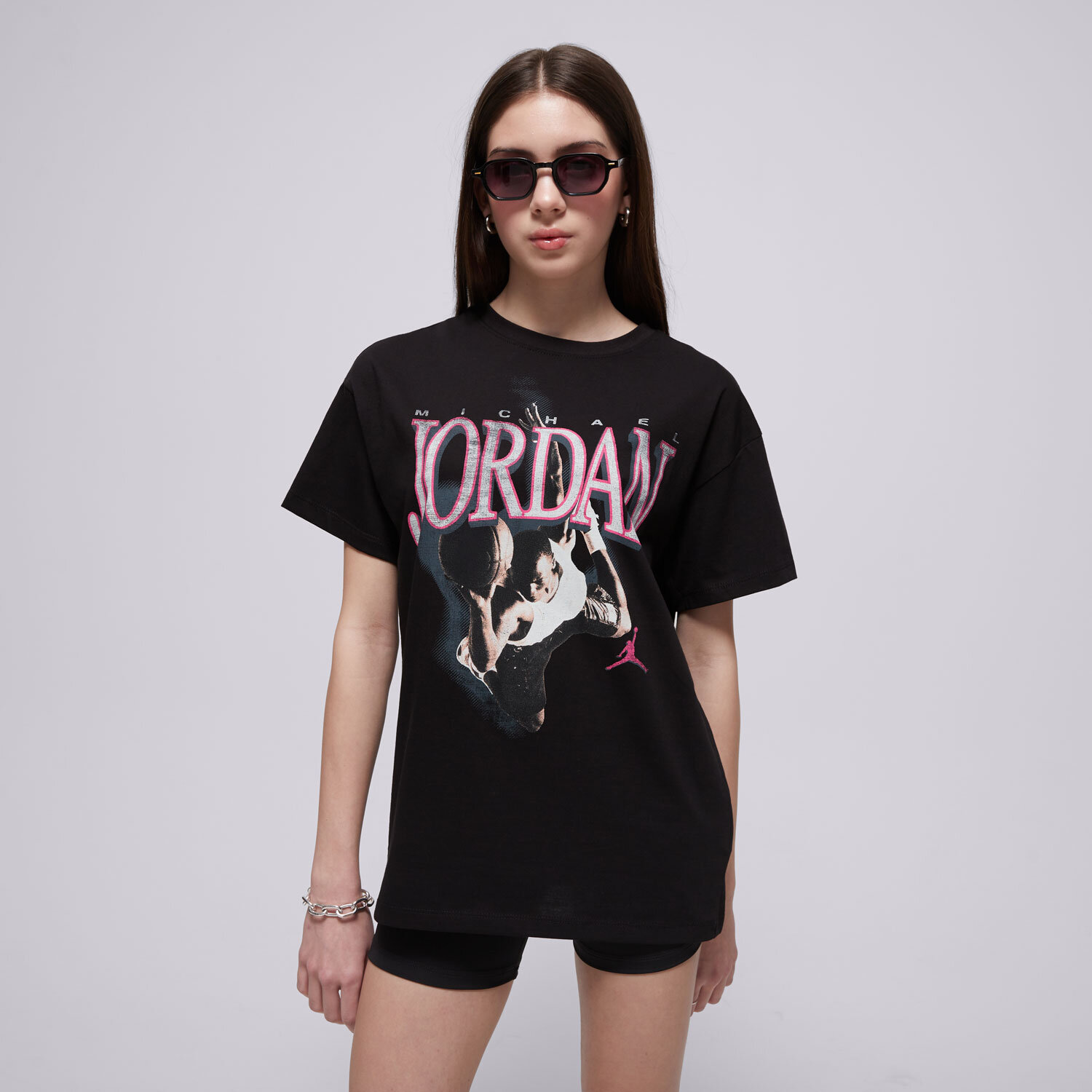 Copii tricou JORDAN TRICOU JDG MJ SOAR OVERSIZED TEE GIRL 45D922-023 Negru
