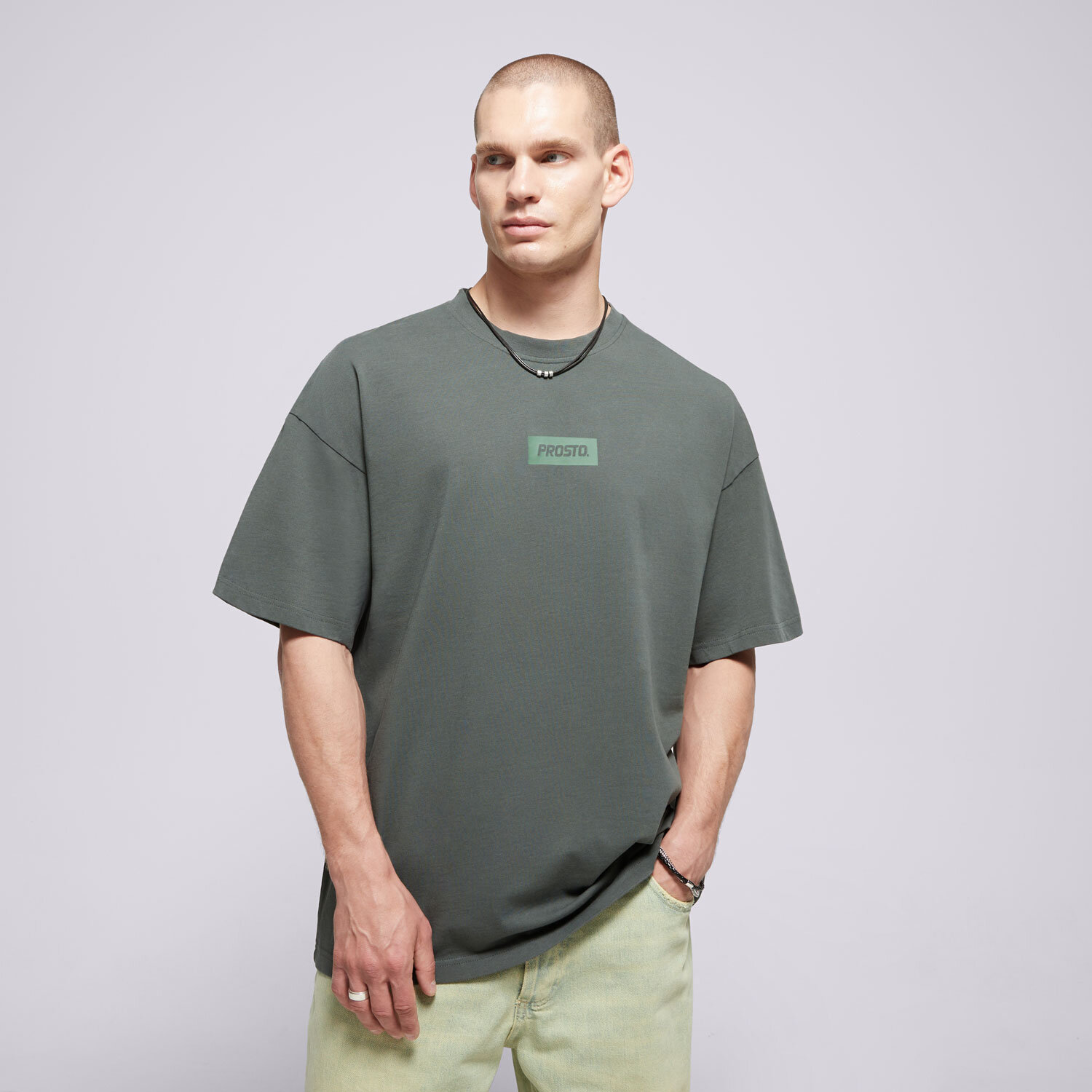 Bărbați tricou PROSTO  TRICOU BOX 2.0 KL251MTEE1133 Verde