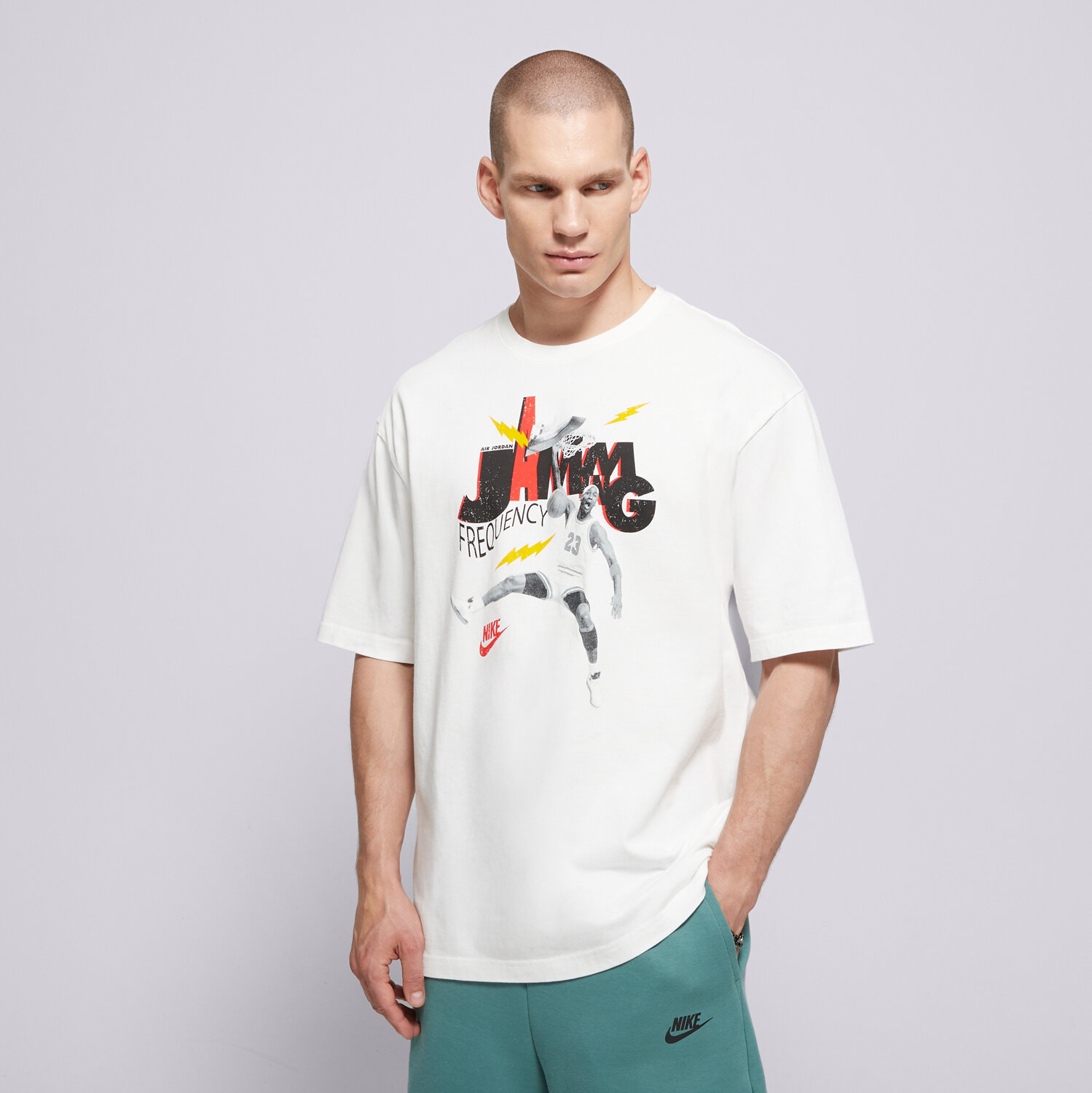 Bărbați tricou JORDAN TRICOU M J BUSTIERĂND JAM 85 SS CREW HJ2929-100 Alb