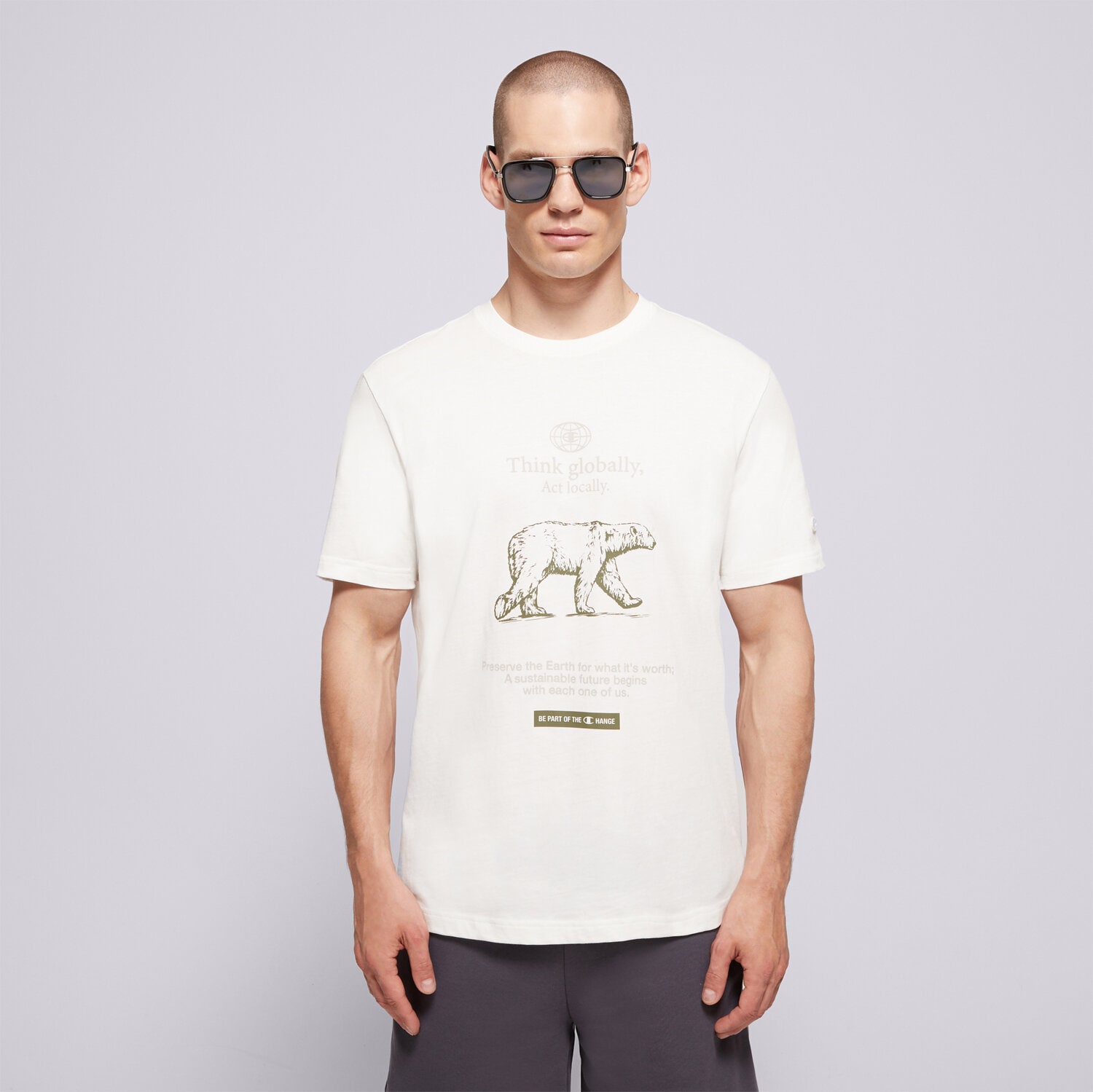 Bărbați tricou CHAMPION TRICOU SS TEE 220757 WW048 Alb