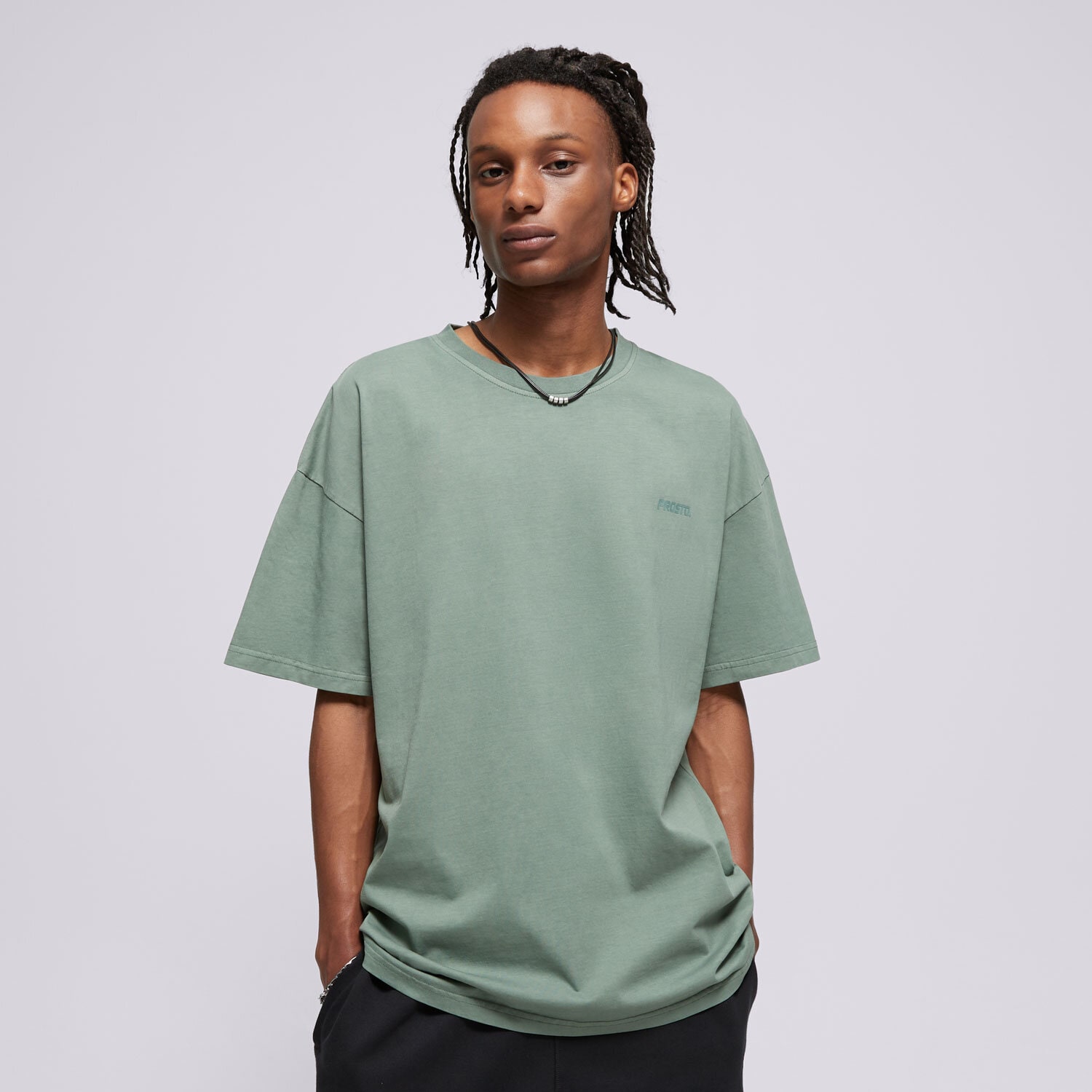 Bărbați tricou PROSTO  TRICOU BLAC WASHED GREEN KL241MTEE123X Verde