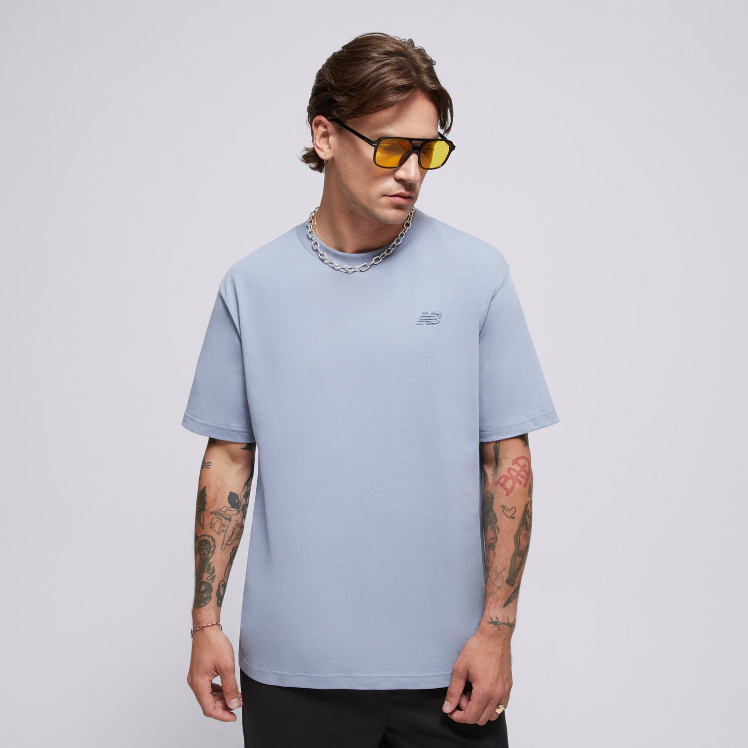 Bărbați tricou NEW BALANCE TRICOU ATHLETICS COTTON TRICOU MT41533DUS Albastru