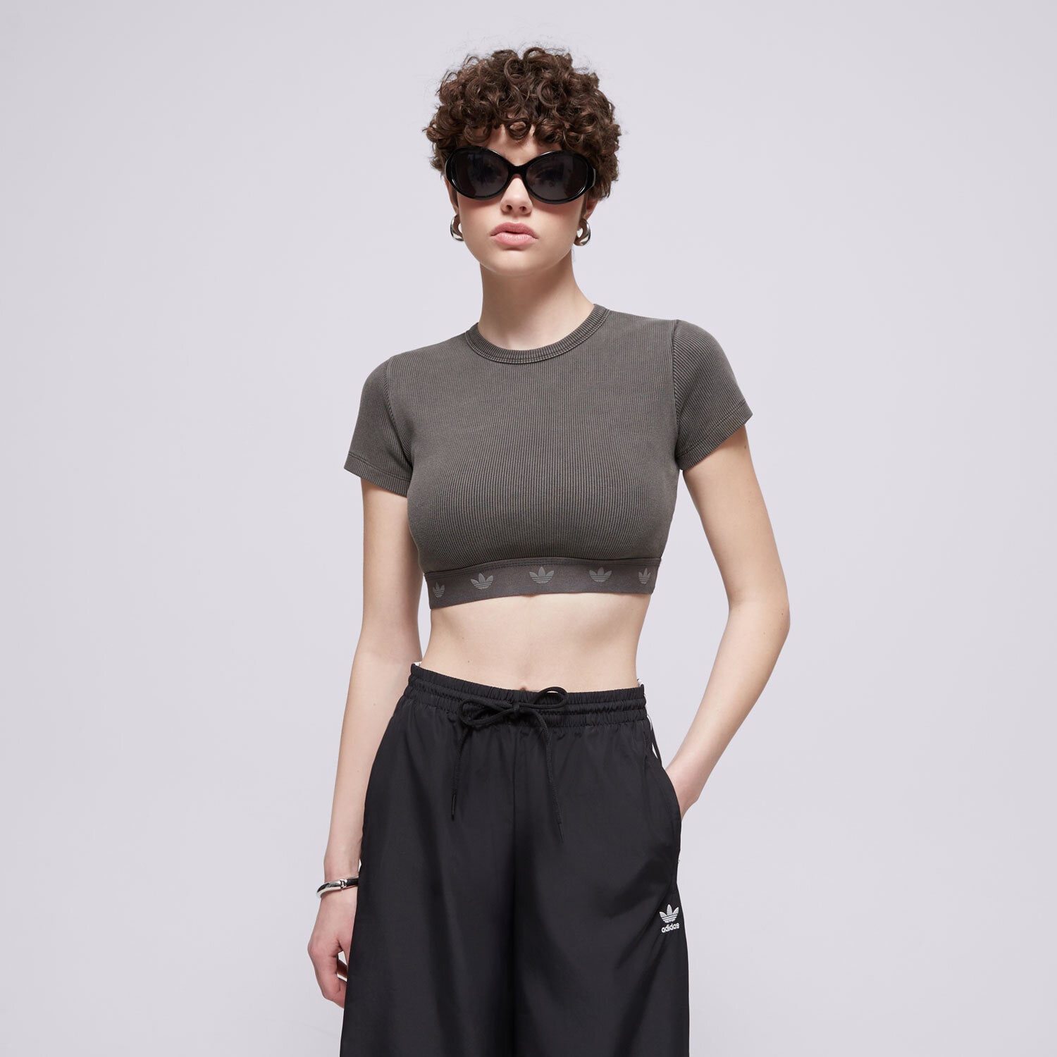 Femei tricou ADIDAS TRICOU RIB SS TOP JD0041 Gri