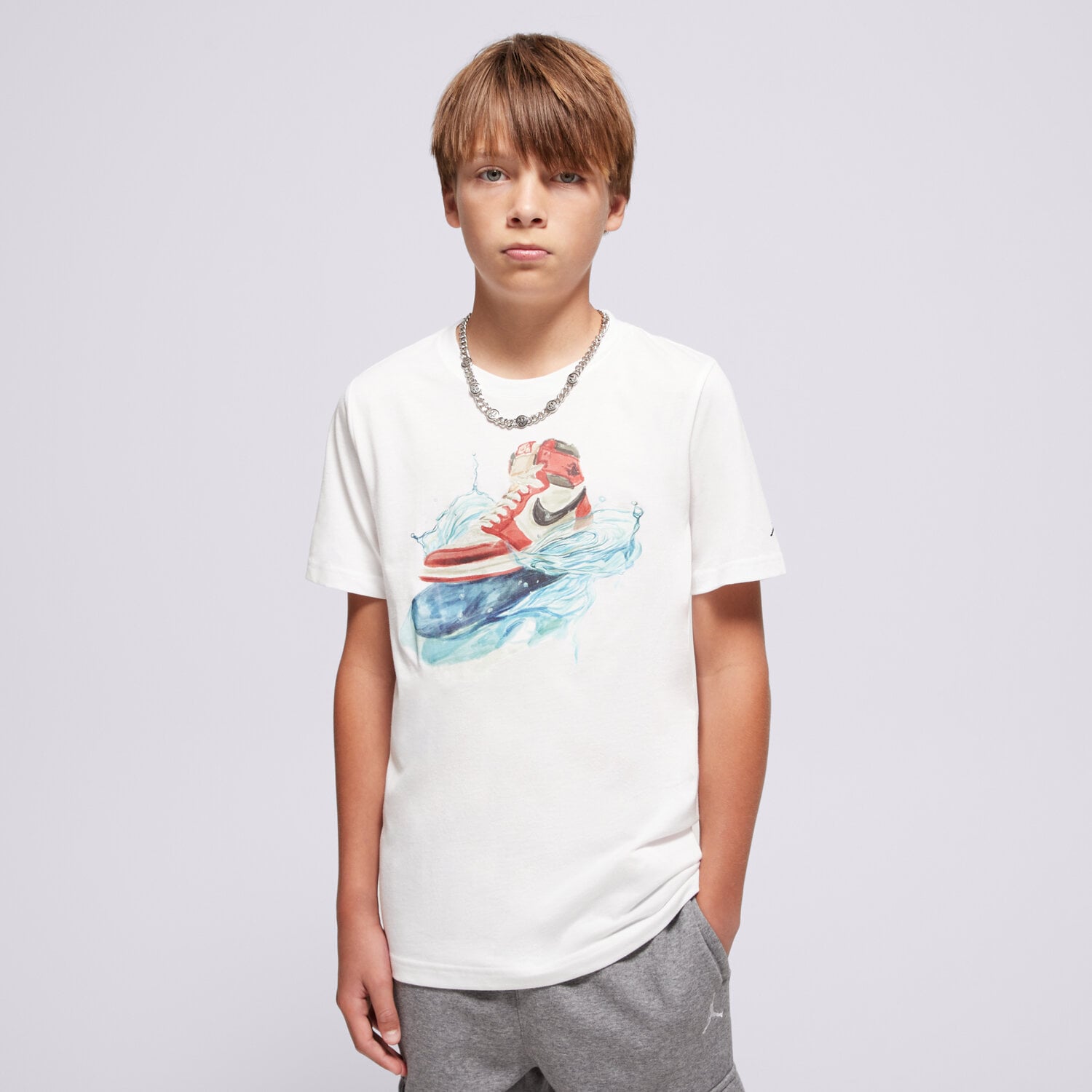 Copii tricou JORDAN TRICOU JDB AJ1 WAVE SS TEE BOY 95F043-001 Alb