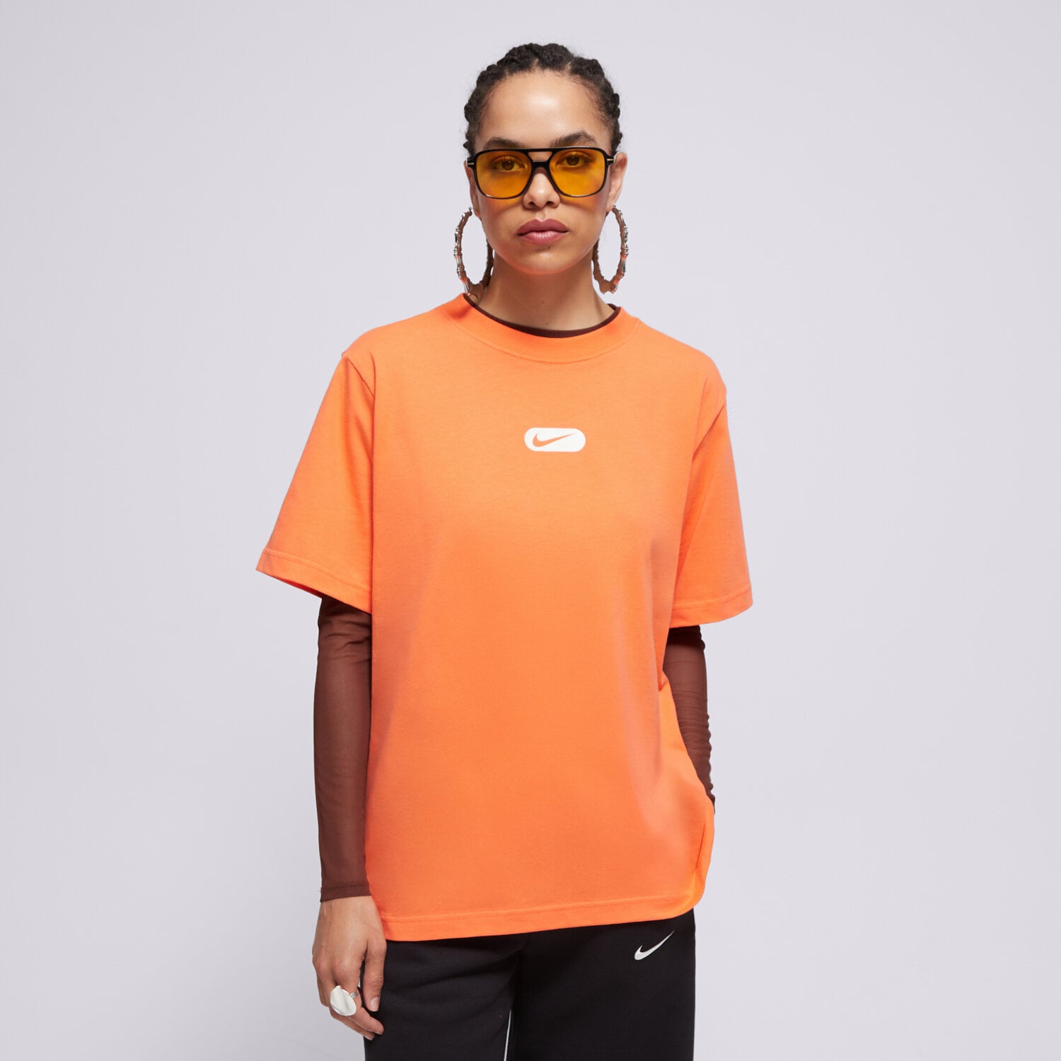 Femei tricou NIKE TRICOU W NSW CLUB SWOOSH SS TEE OC HQ1698-842 Portocaliu