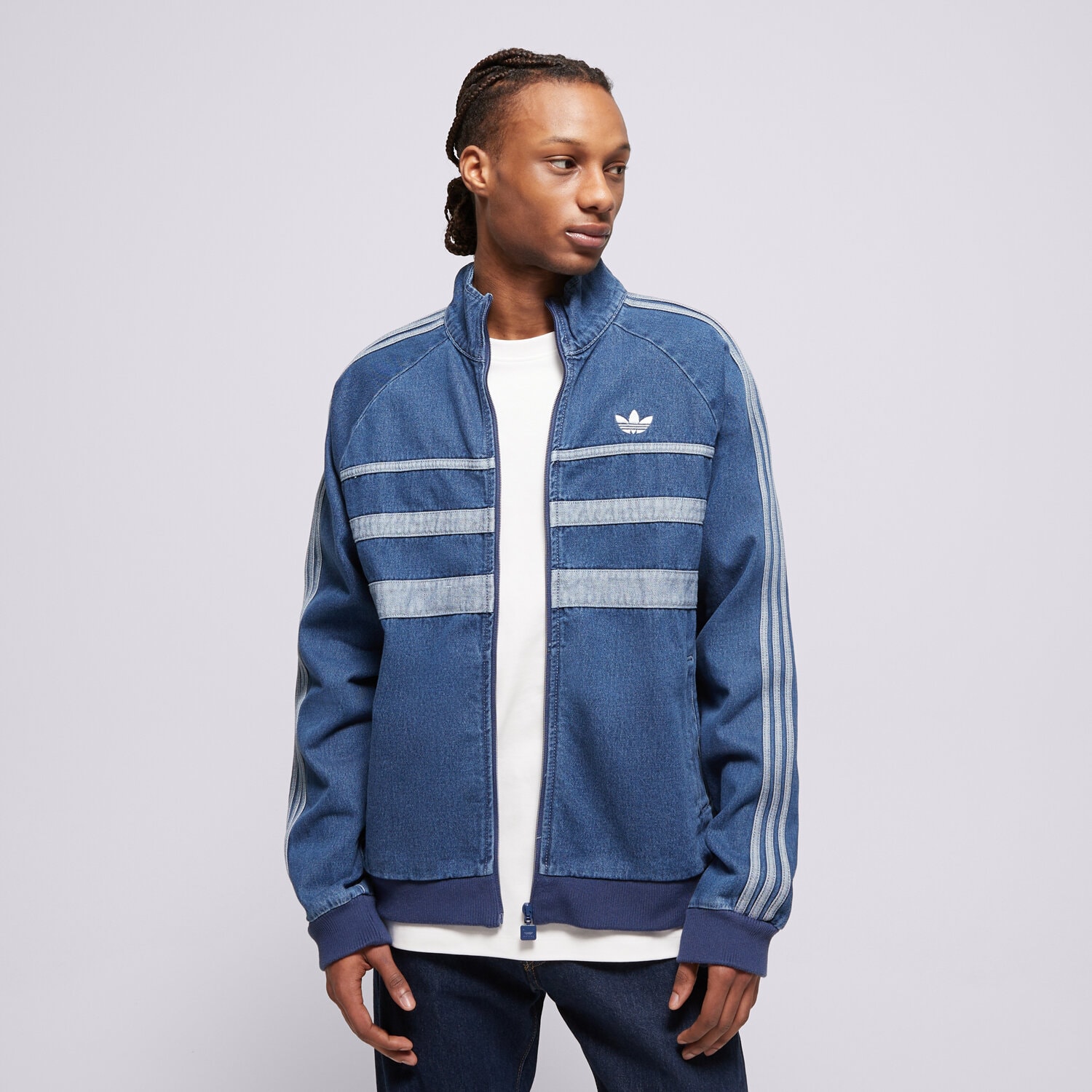 Bărbați bluză ADIDAS BLUZĂ FIRST TT DENIM JX6457 Albastru