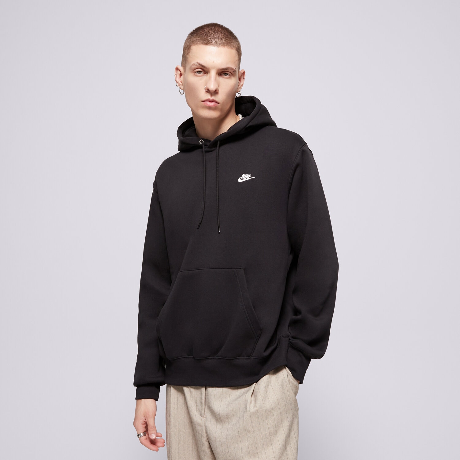 Bărbați bluză NIKE BLUZĂ CU GLUGĂ M NK CLUB BB PO HOODIE FN3859-010 Negru