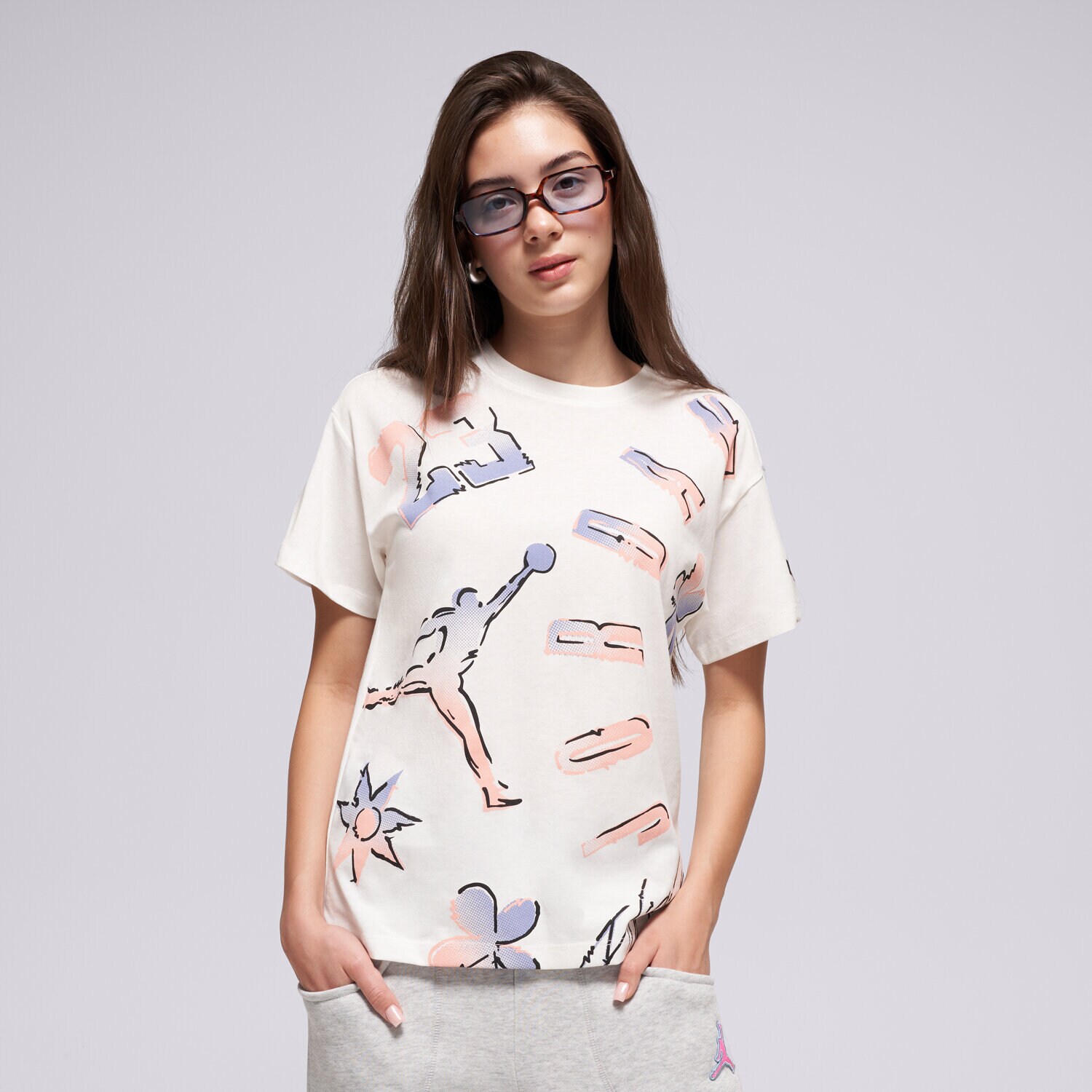 Copii tricou JORDAN TRICOU JDG 23 THROWBACK SS TEE GIRL 45F263-782 cremă