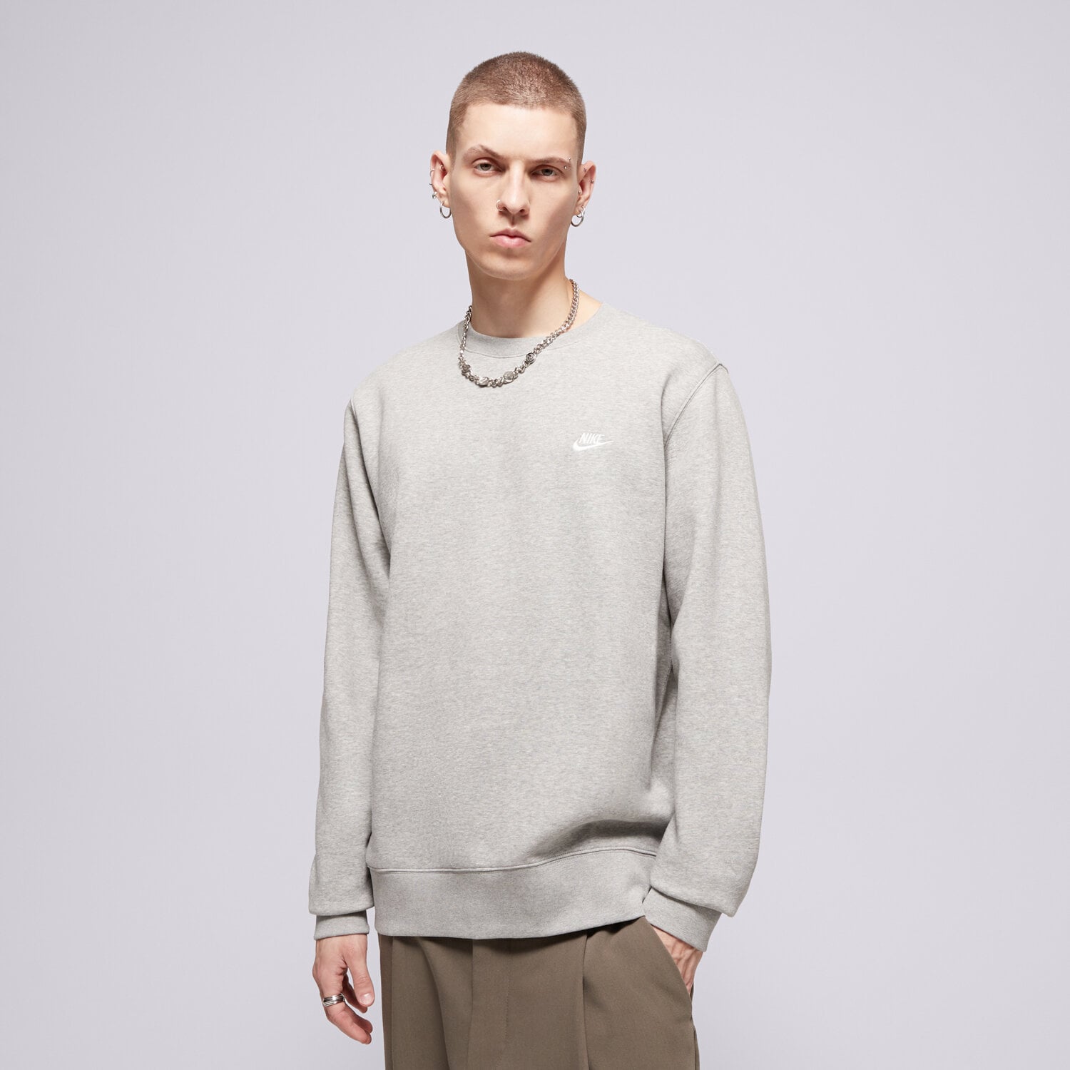Bărbați bluză NIKE BLUZĂ M NK CLUB BB CREW FN3886-063 Gri