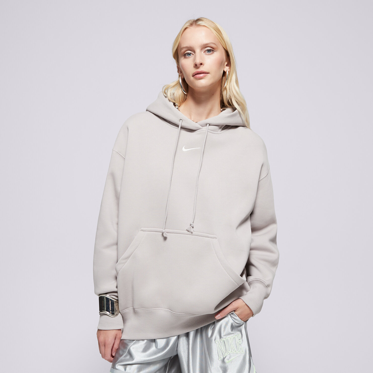 Femei bluză NIKE BLUZĂ HANORAC W NSW PHNX FLC OS PO HOODIE DQ5860-009 Gri