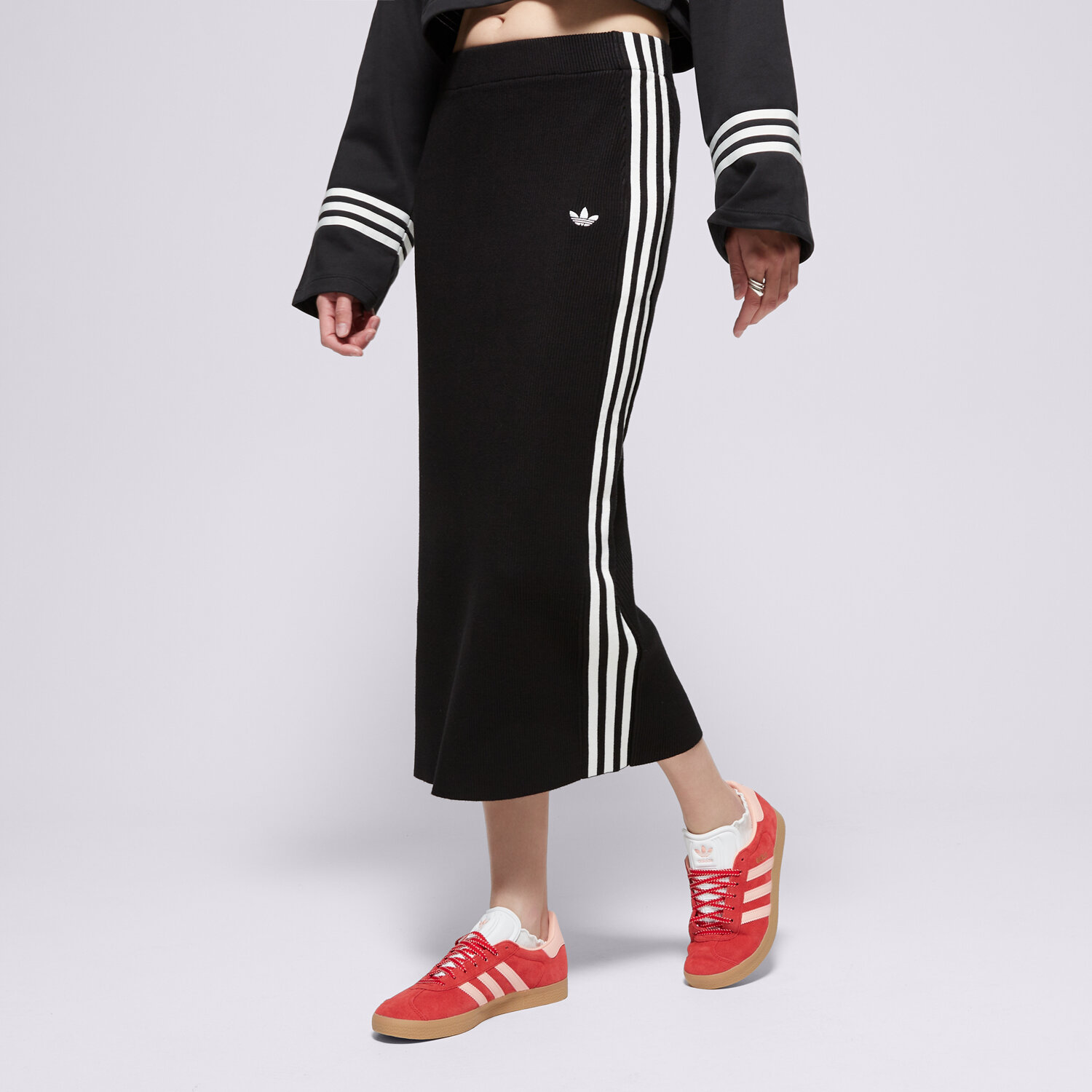 Femei rochii și fuste ADIDAS FUSTĂ KNIT 3S SKIRT JW2661 Negru