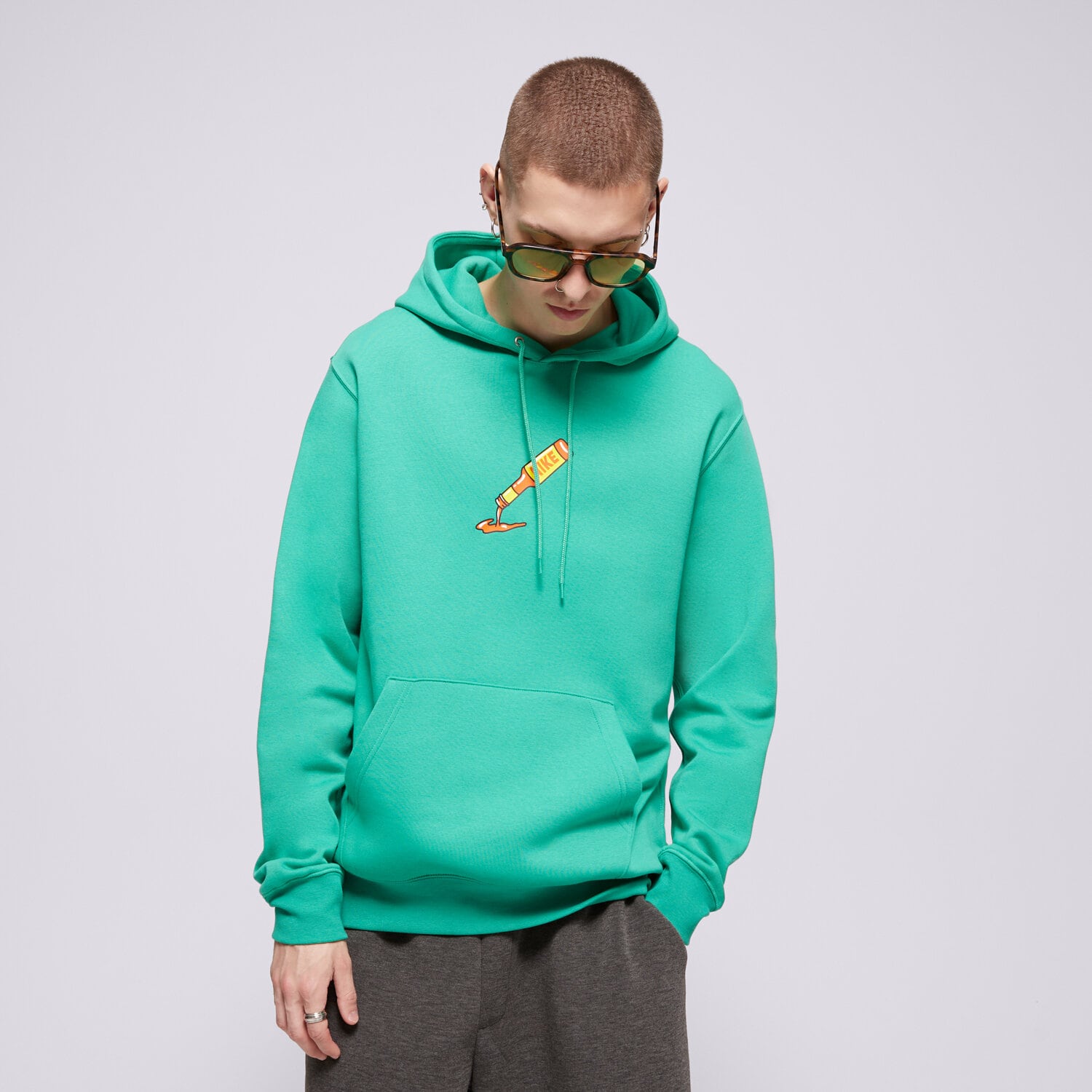 Bărbați bluză NIKE BLUZĂ CU GLUGĂ U NSW HDY CLUB PO BB OC 2 IB4144-324 Verde